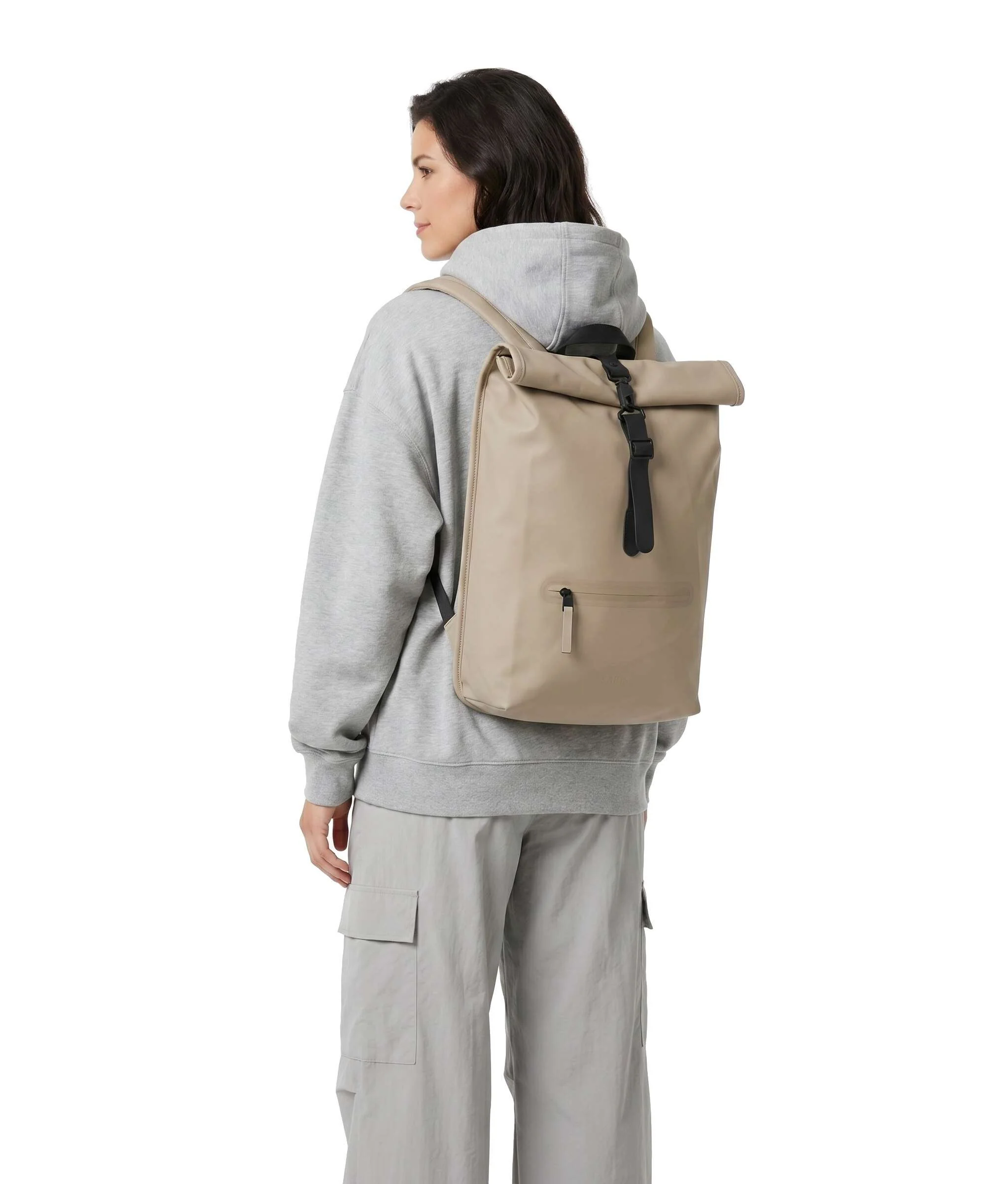 Rains Rolltop backpack beige - Image 3