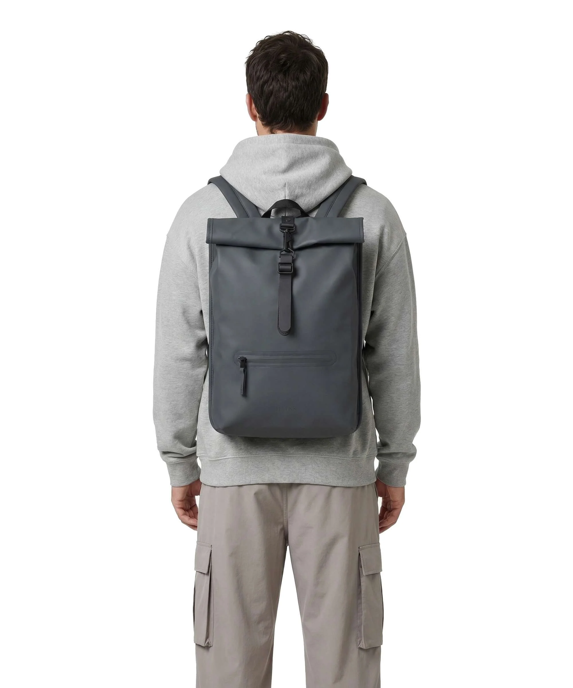 Rains Rolltop backpack dark grey - Image 3
