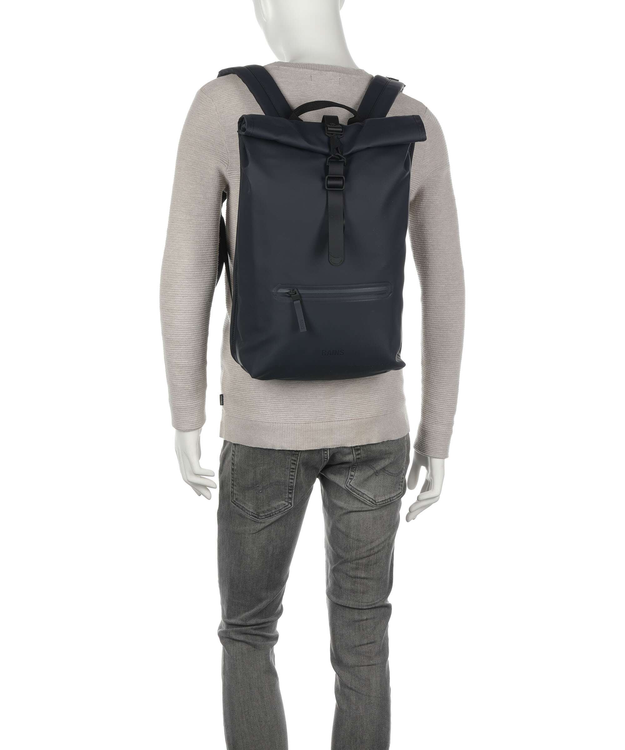 Rains Rolltop backpack navy - Image 4