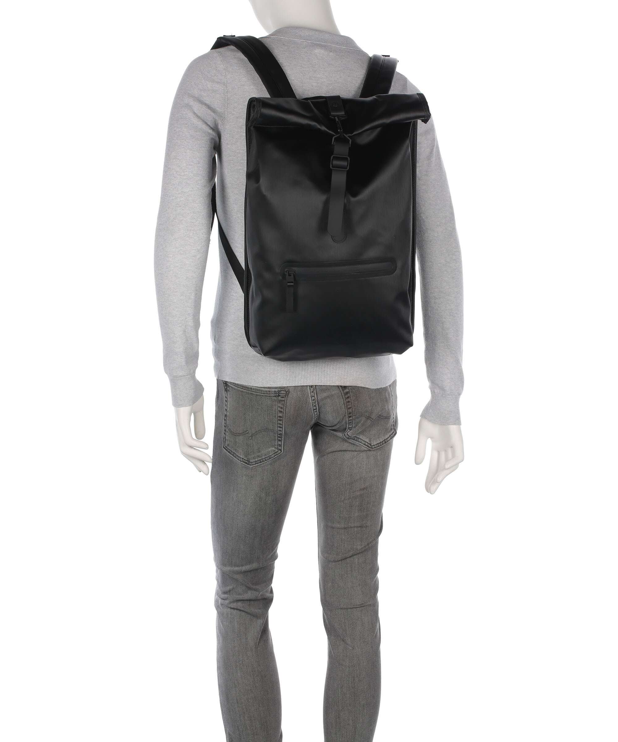 Rains Rolltop backpack black grain - Image 4