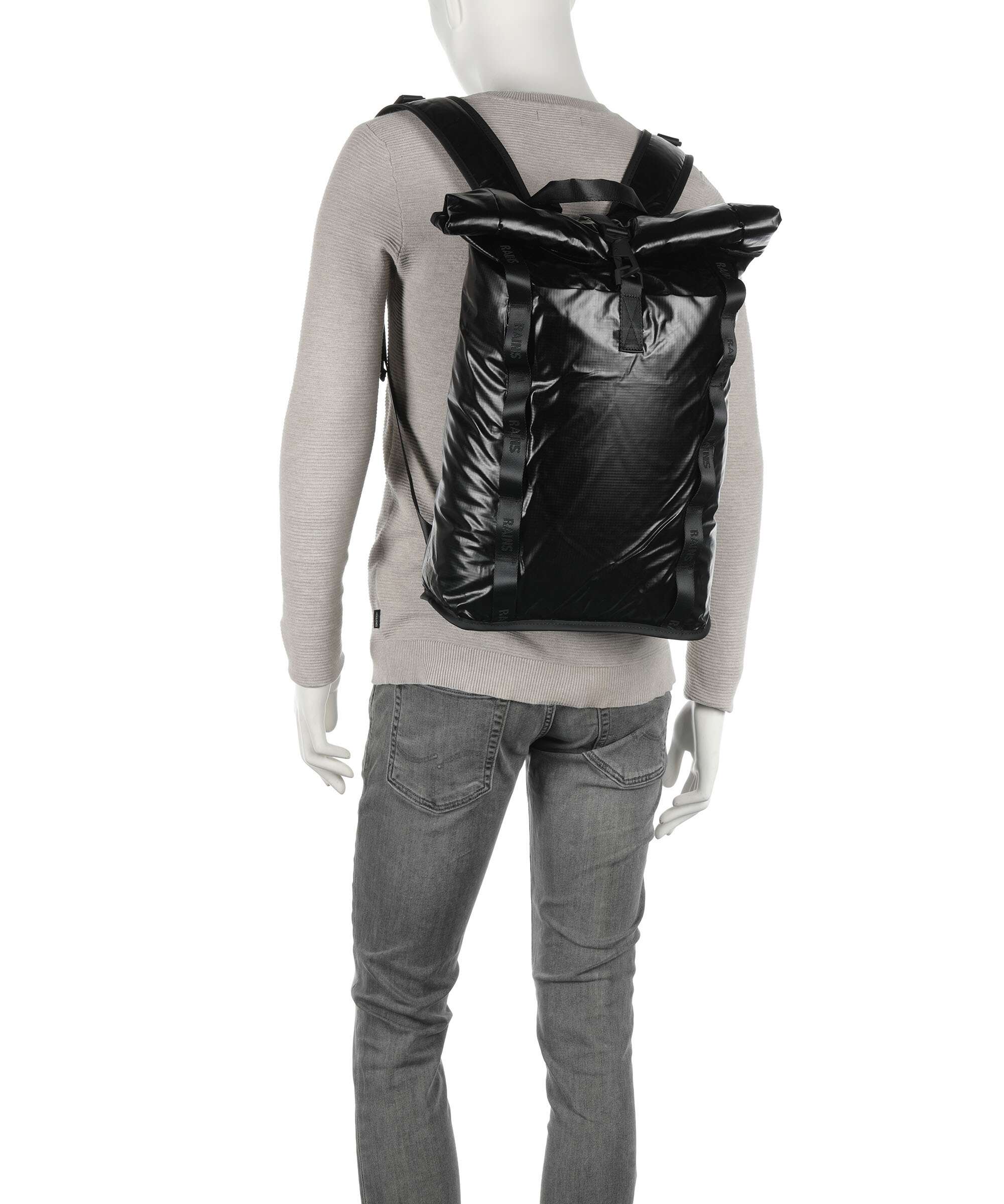 Rains Sibu Rolltop backpack black - Image 4