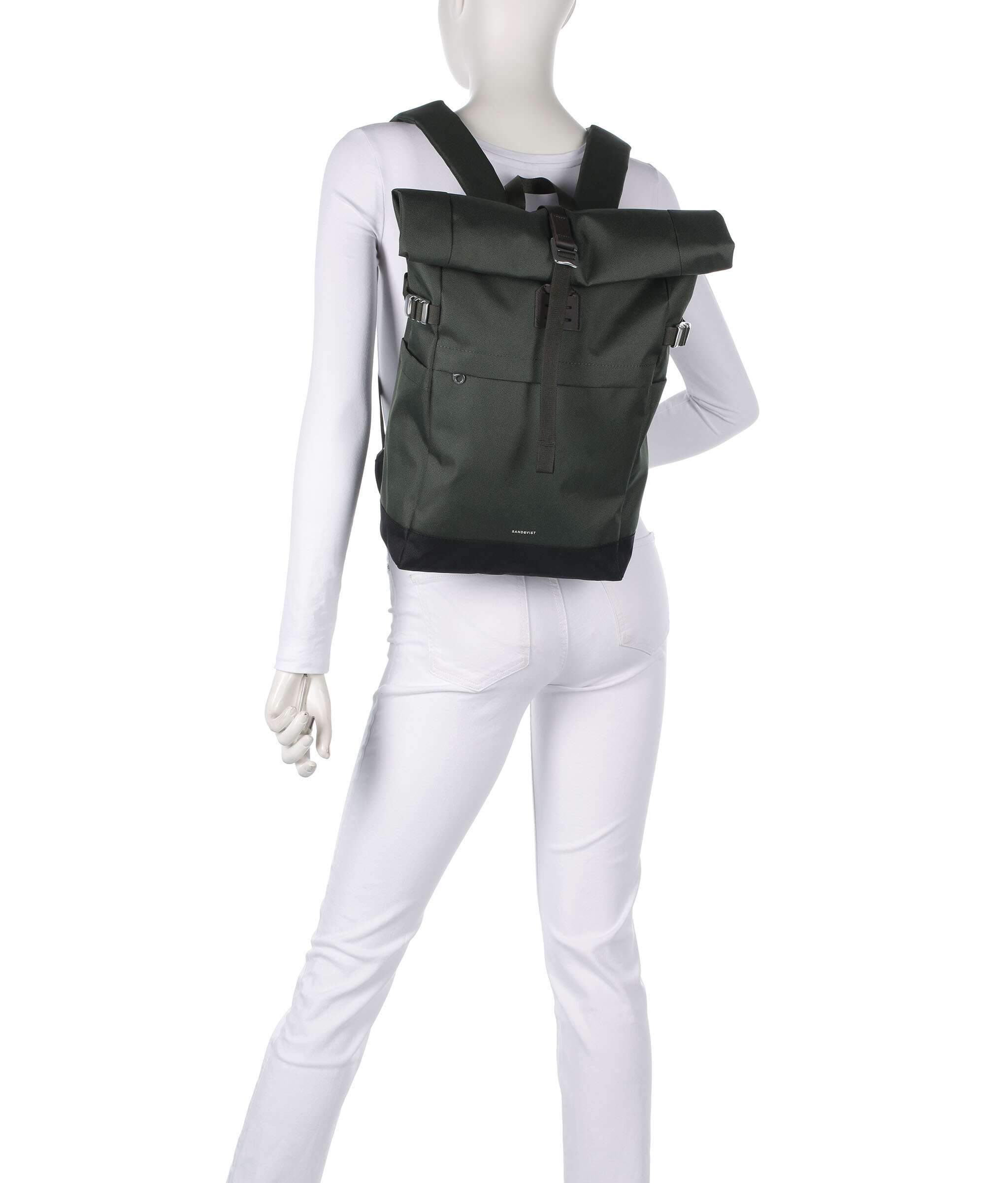 Sandqvist Icon M Rolltop backpack multicolour/black/navy - Image 3