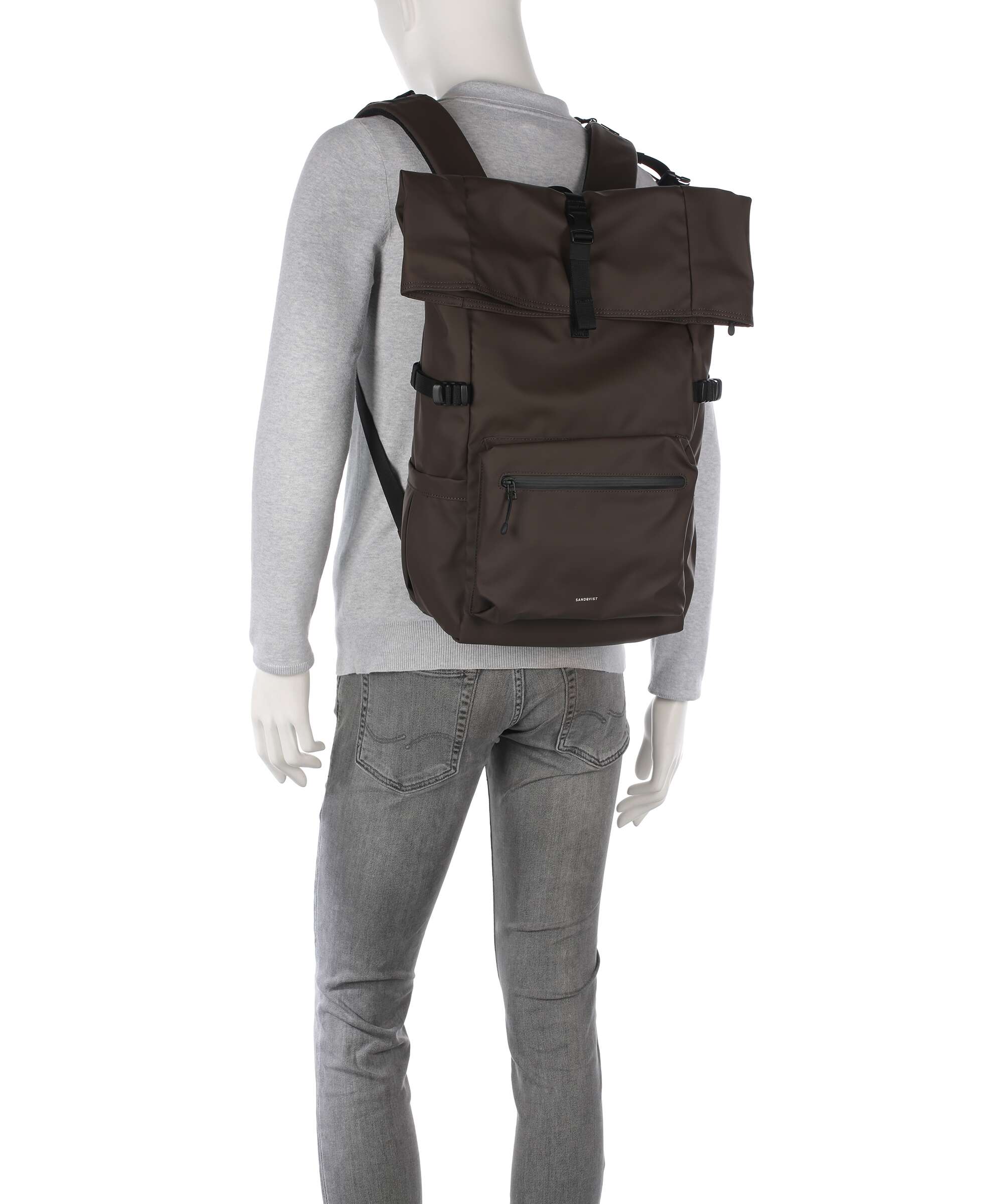 Sandqvist Stream L Rolltop backpack brown - Image 3