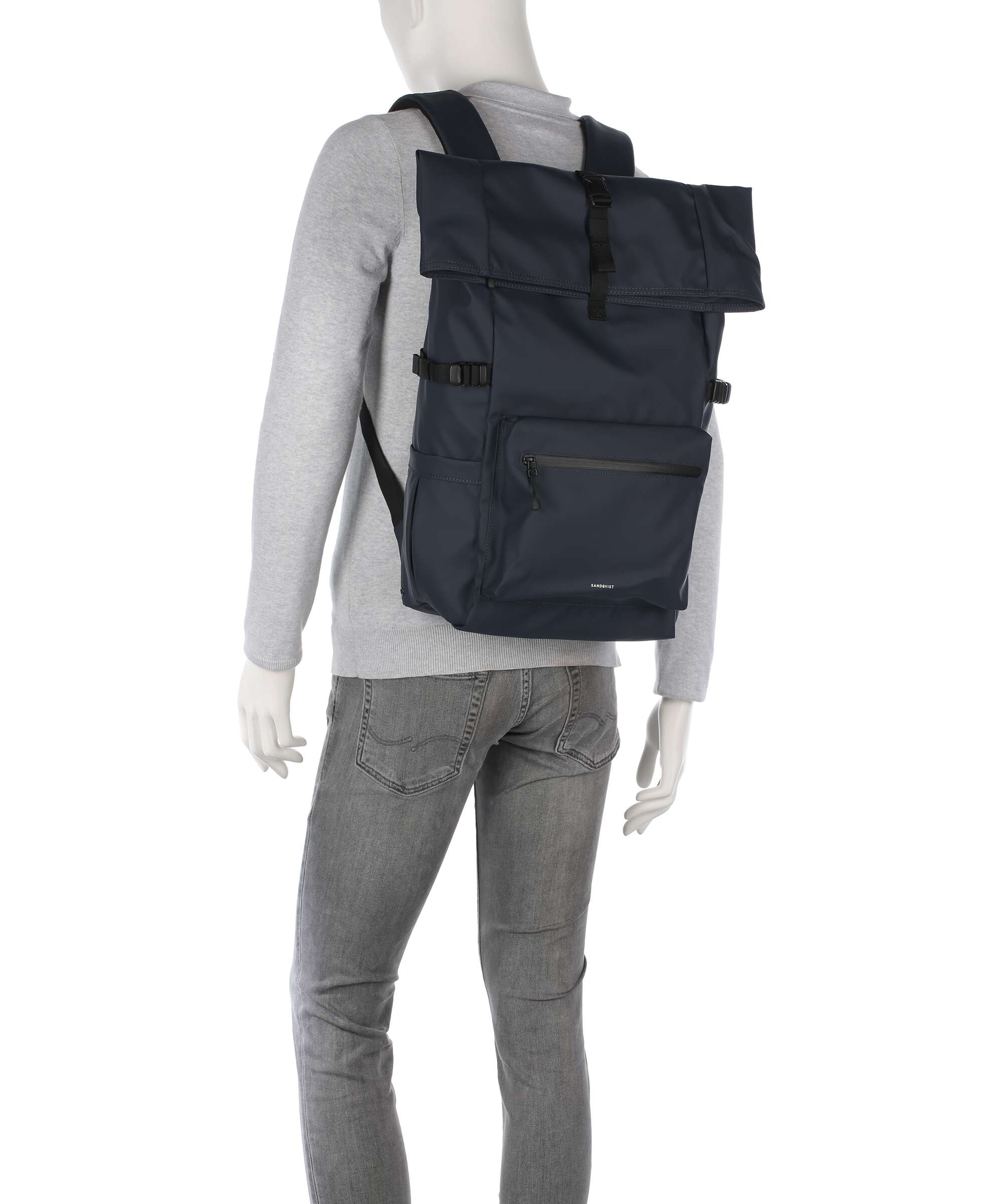 Sandqvist Stream L Rolltop backpack navy - Image 3