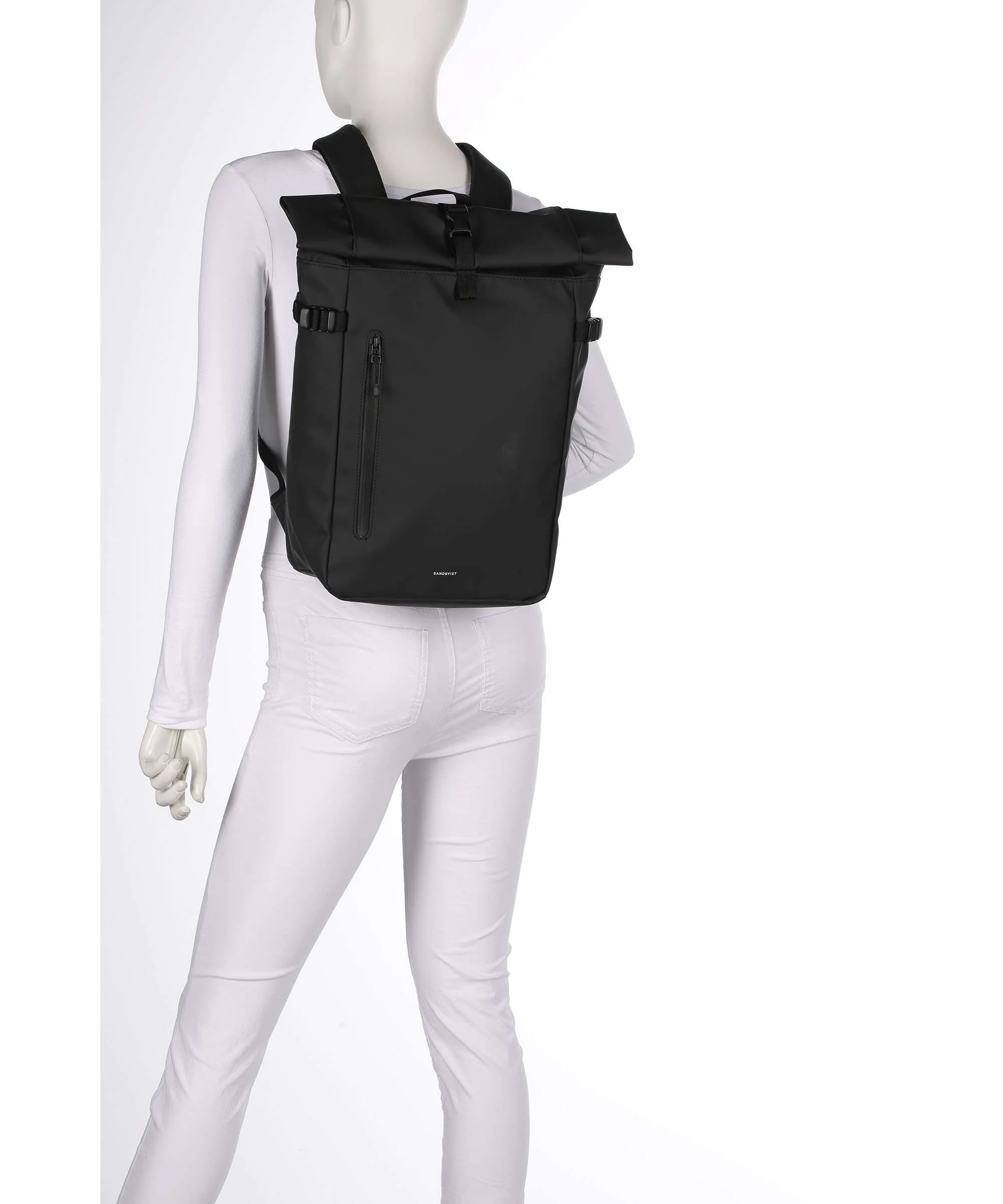 Sandqvist Stream M Rolltop backpack black - Image 3