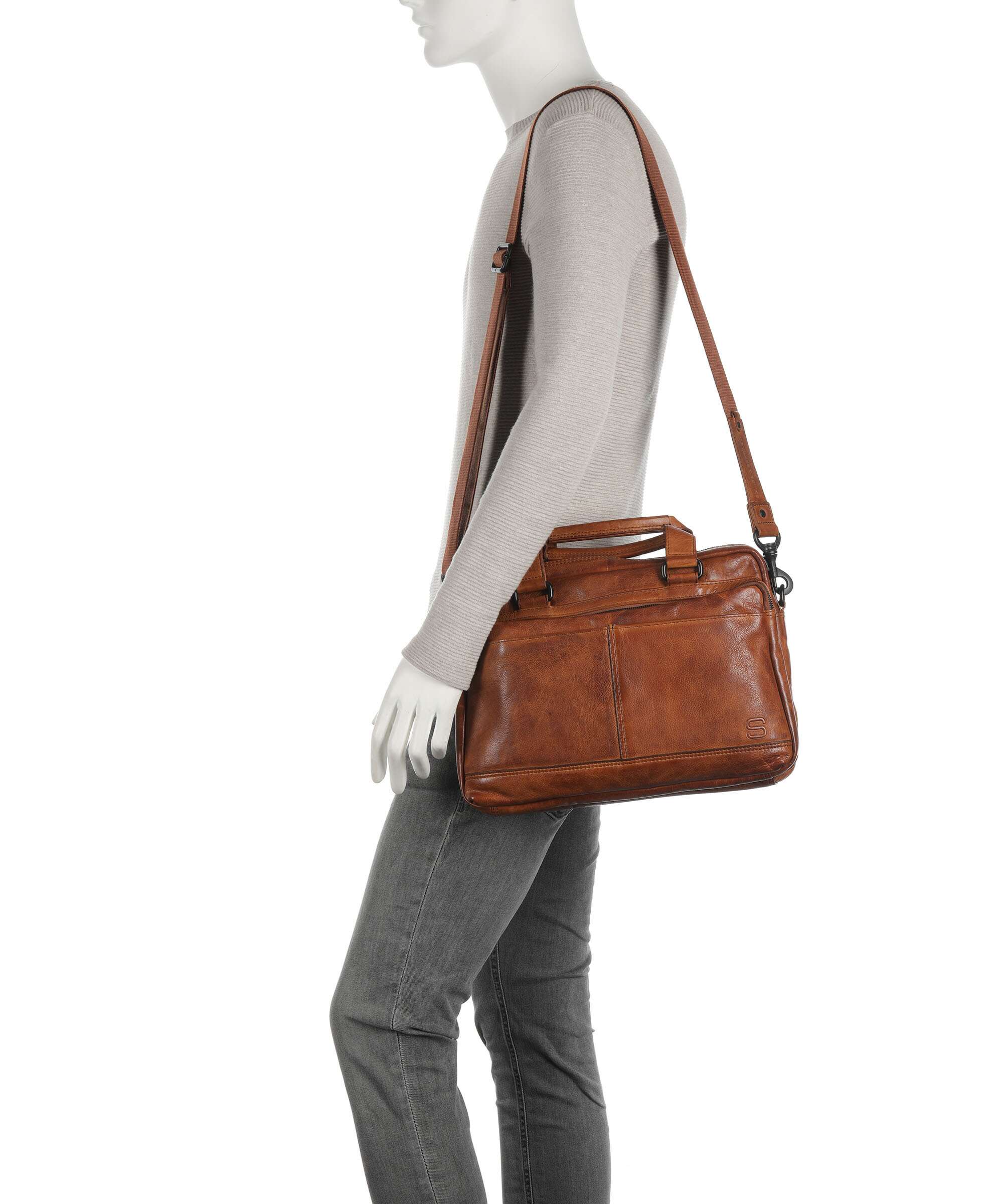 Spikes & Sparrow Apache Steven Briefcase brandy - Image 3