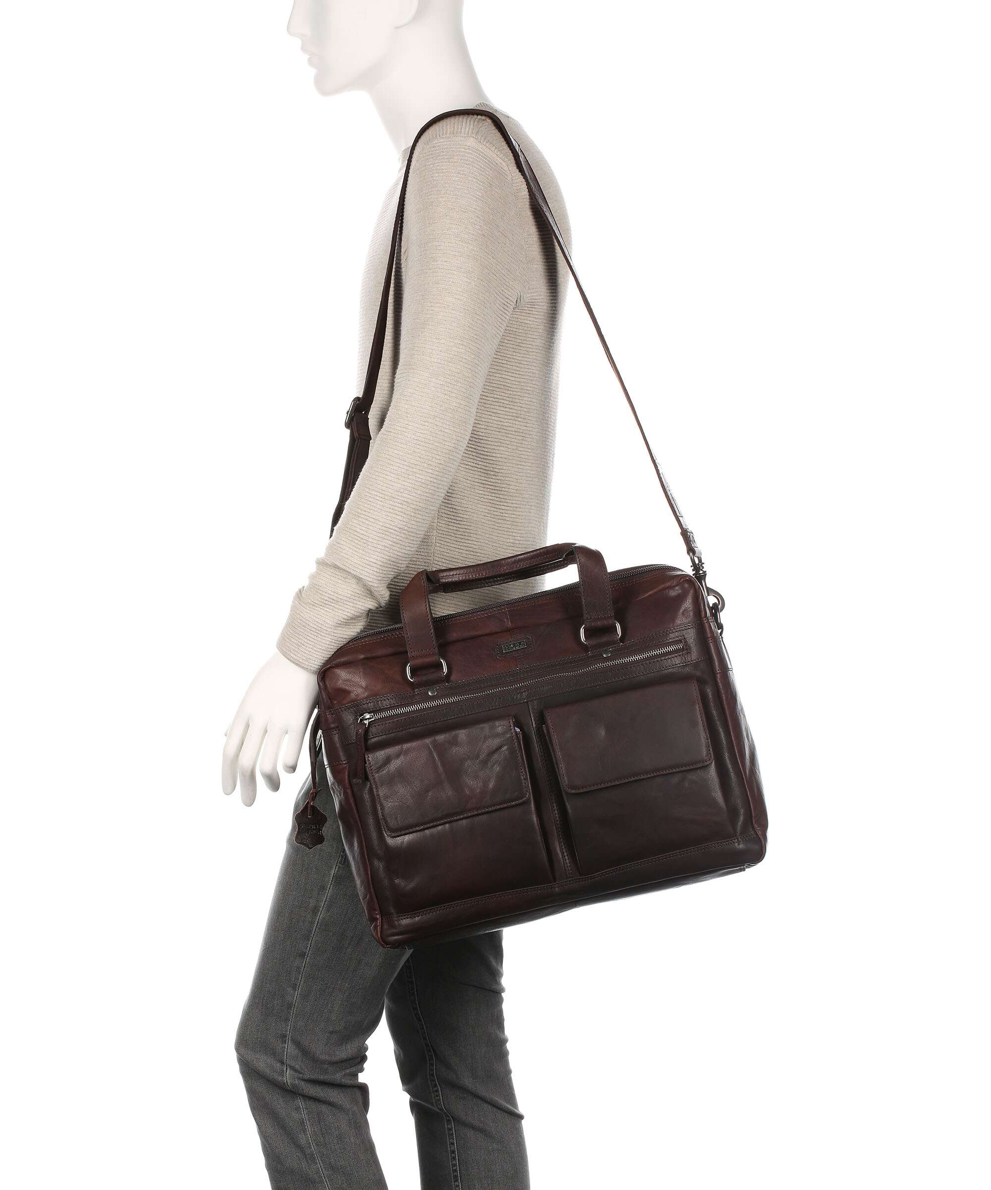 Spikes & Sparrow Bronco Briefcase dark brown - Image 3