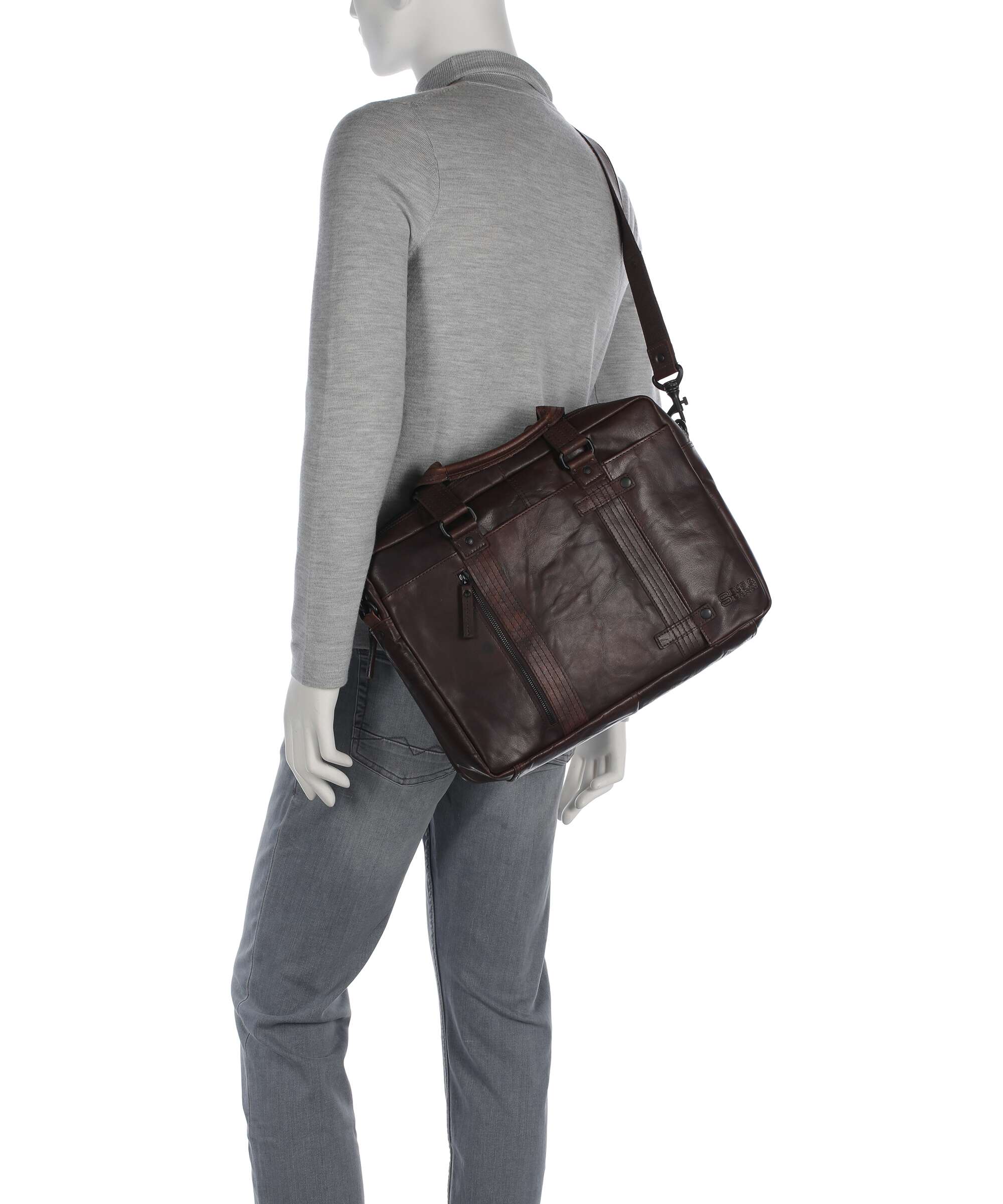 Spikes & Sparrow Bronco Dexter Briefcase dark brown - Image 3