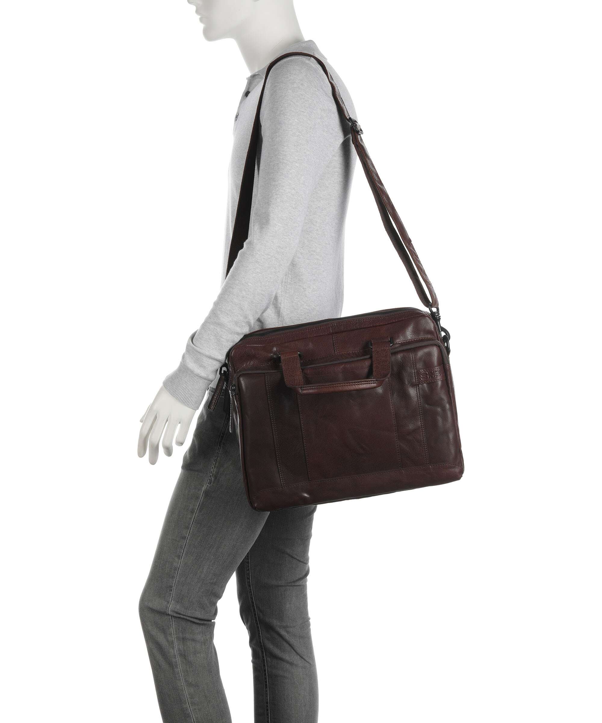 Spikes & Sparrow Bronco Kharter Laptop bag dark brown - Image 4
