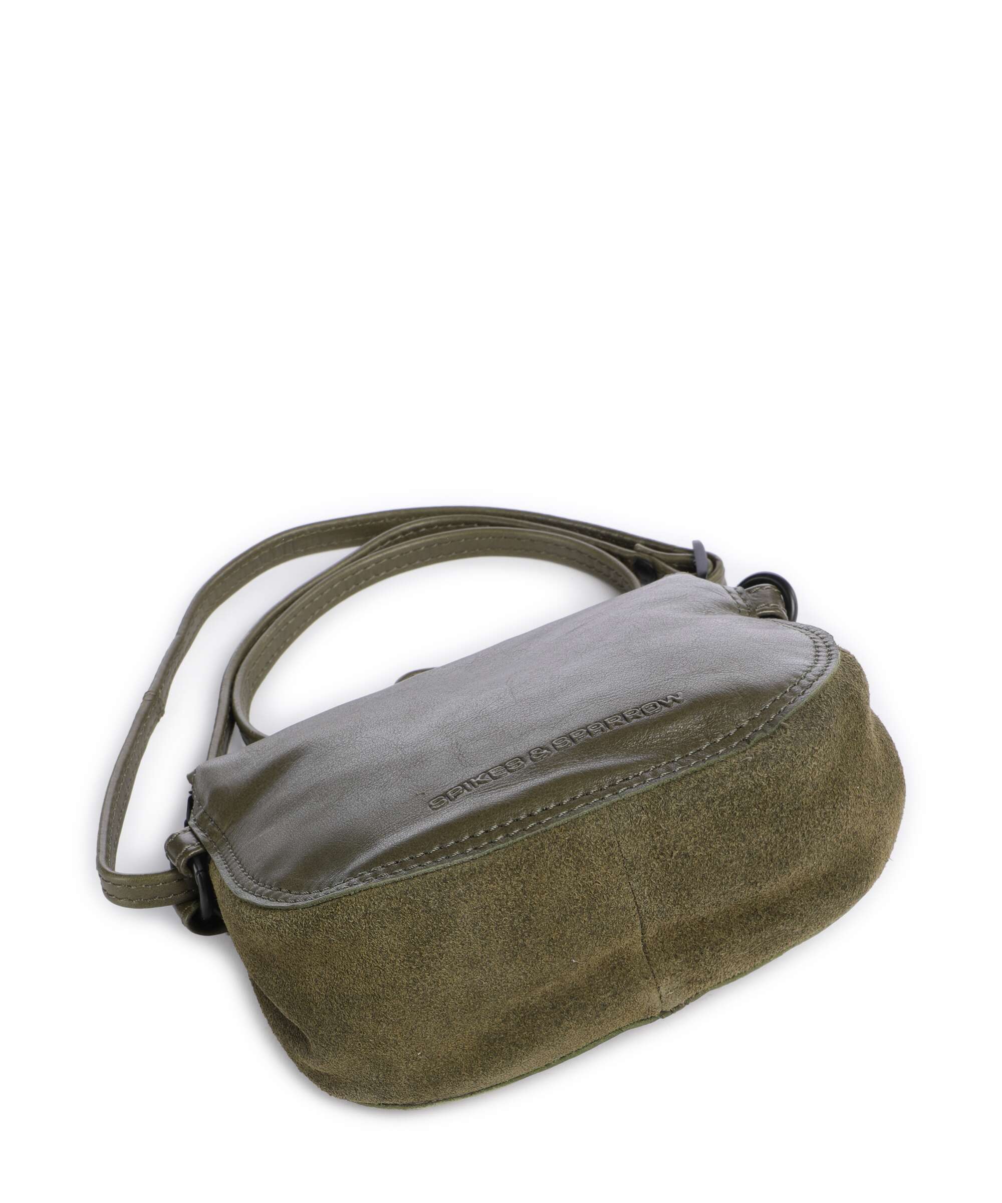 Spikes & Sparrow Suede Mix Delaine Crossbody bag green - Image 4