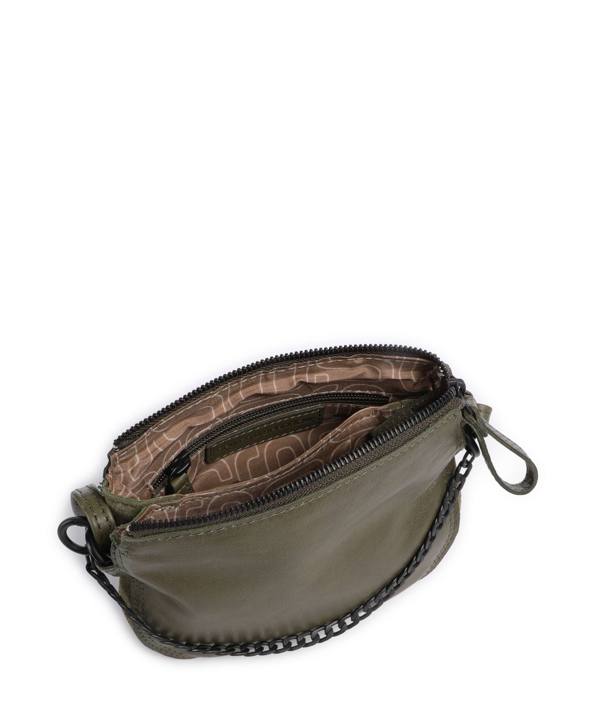 Spikes & Sparrow Suede Mix Delaine Crossbody bag green - Image 5