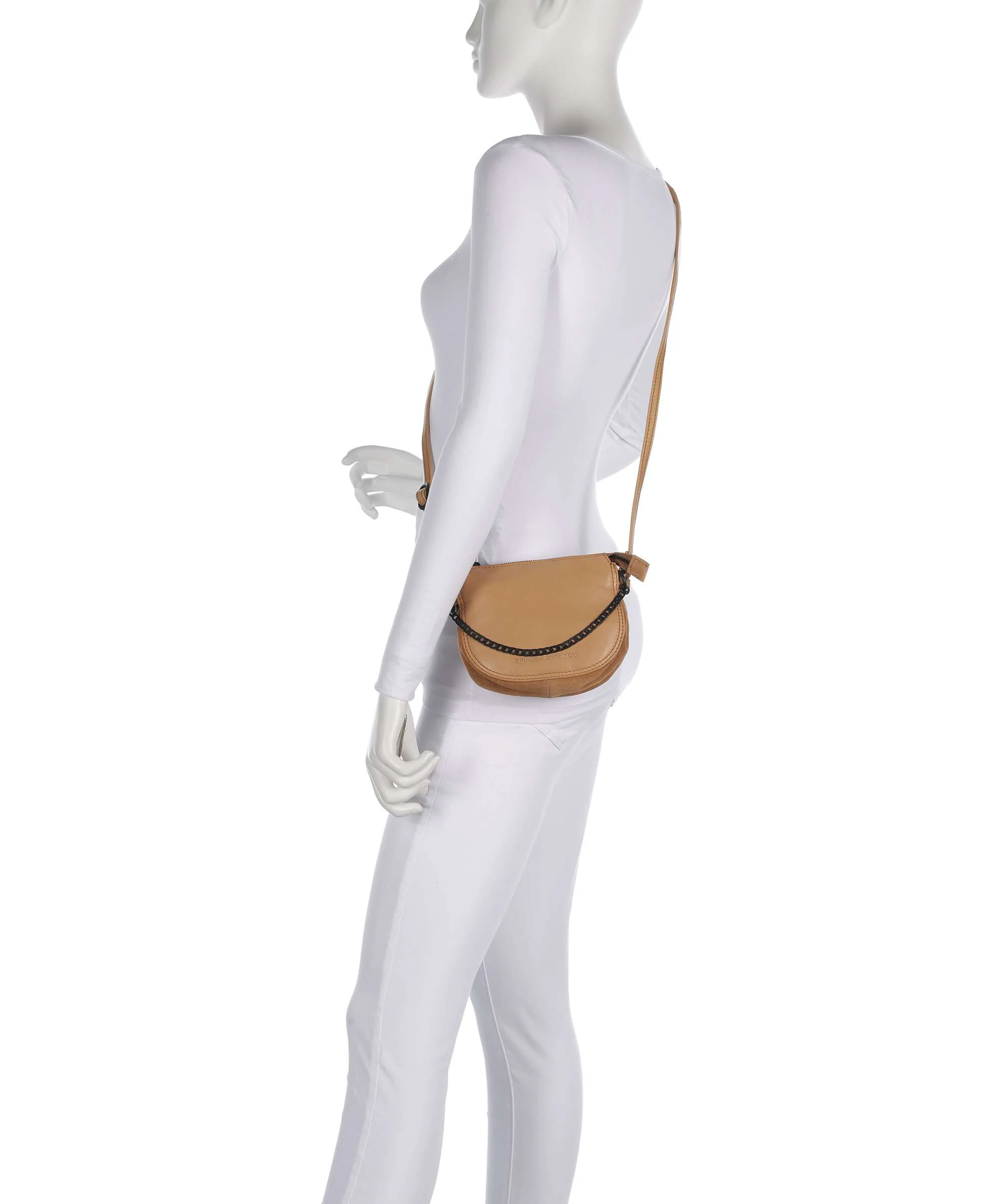 Spikes & Sparrow Suede Mix Delaine Crossbody bag camel - Image 3