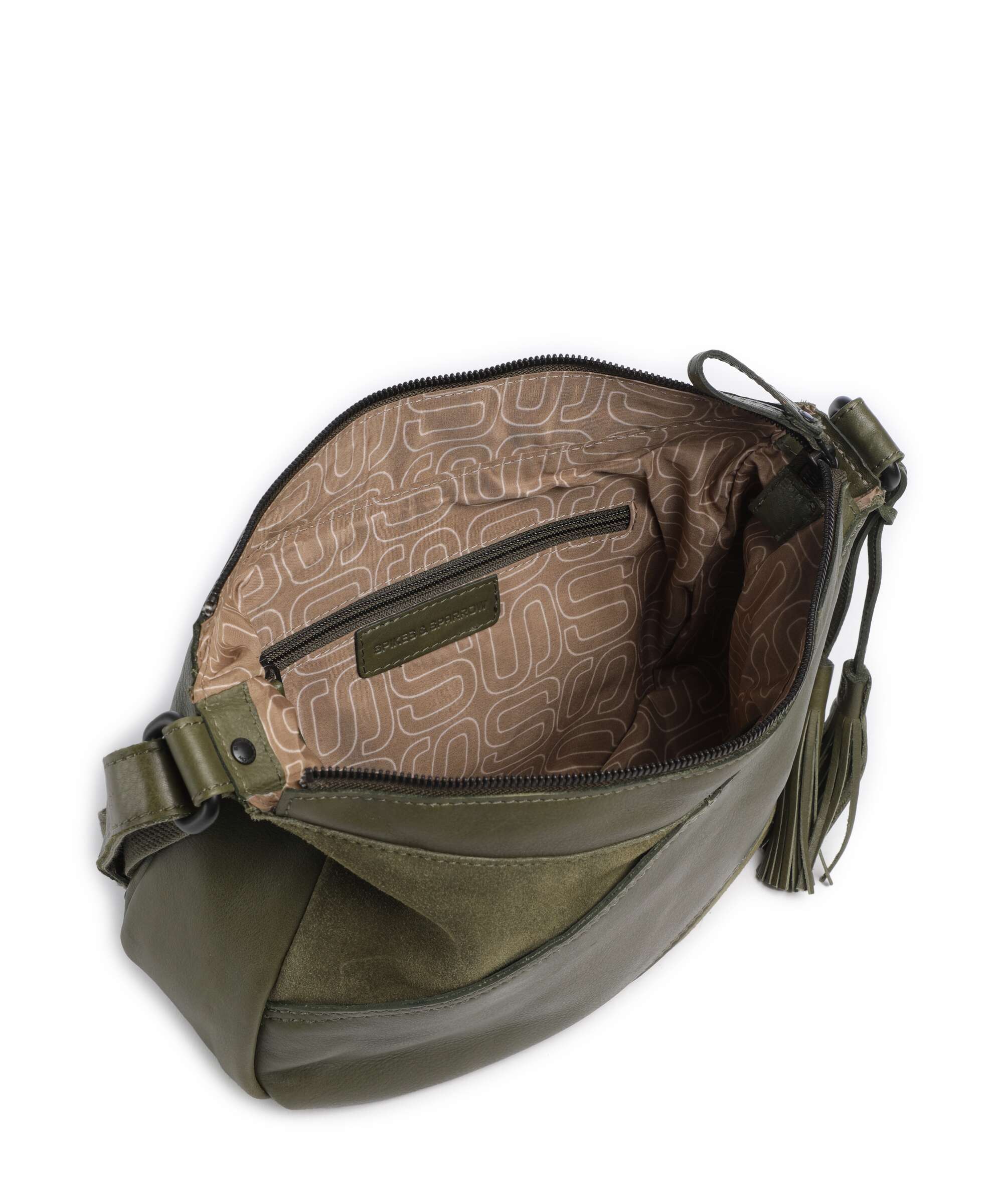 Spikes & Sparrow Suede Mix Lorain Crossbody bag green - Image 5