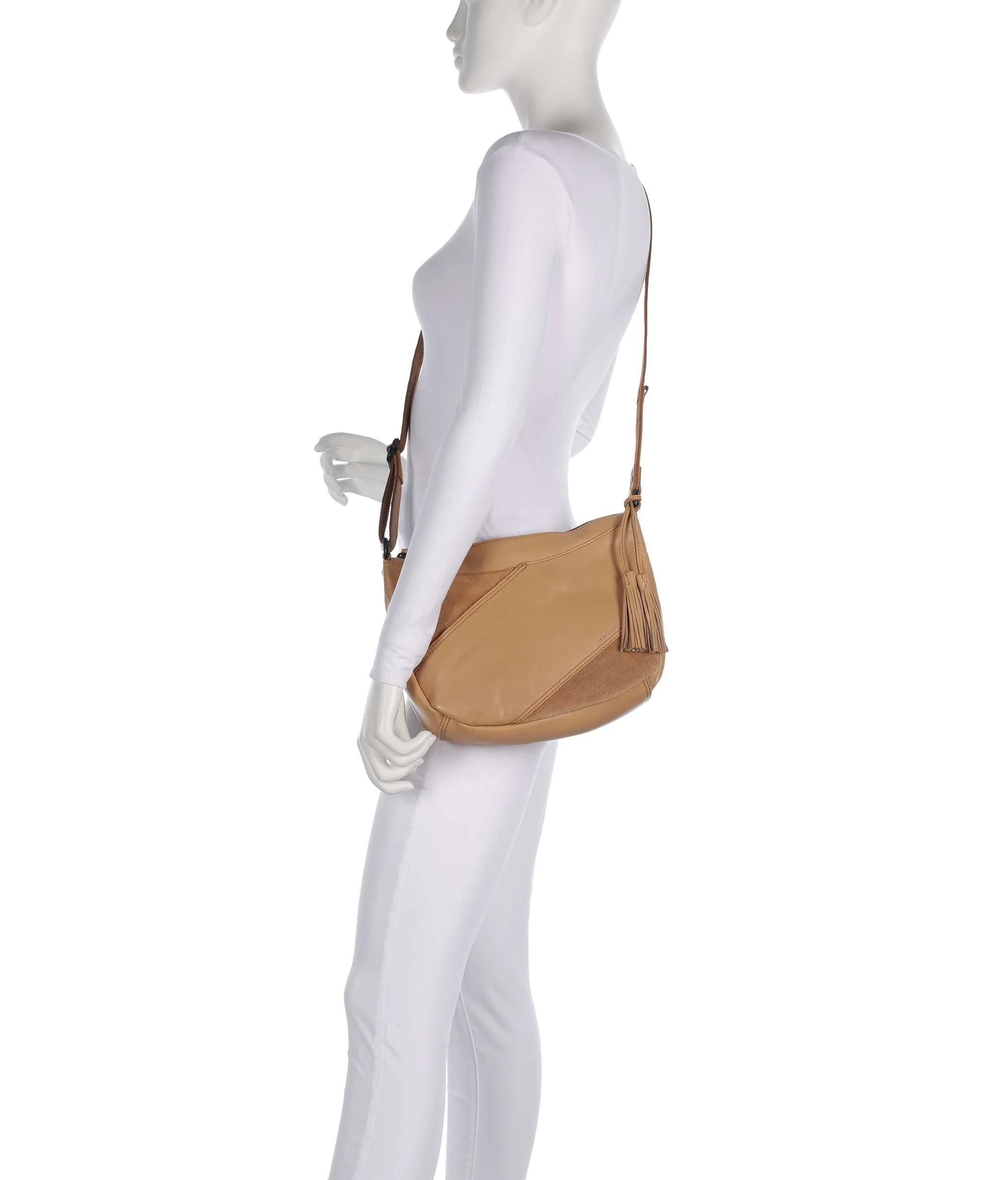 Spikes & Sparrow Suede Mix Lorain Crossbody bag camel - Image 3