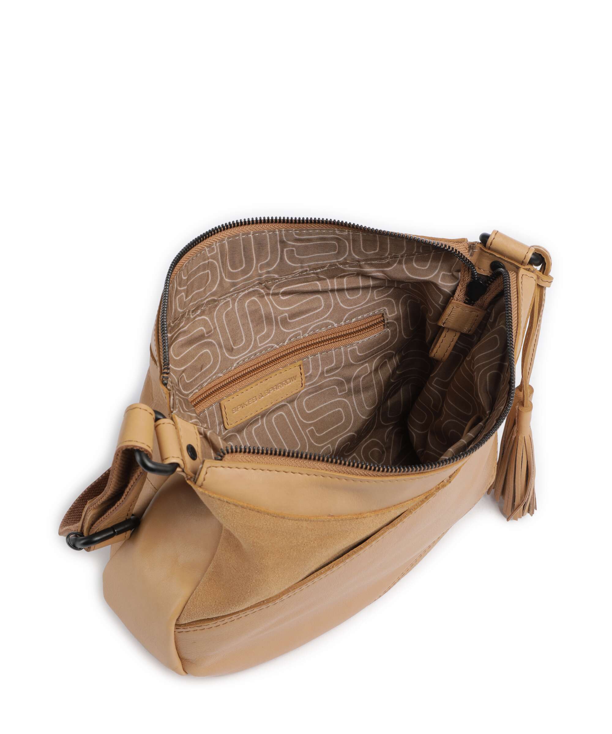 Spikes & Sparrow Suede Mix Lorain Crossbody bag camel - Image 5