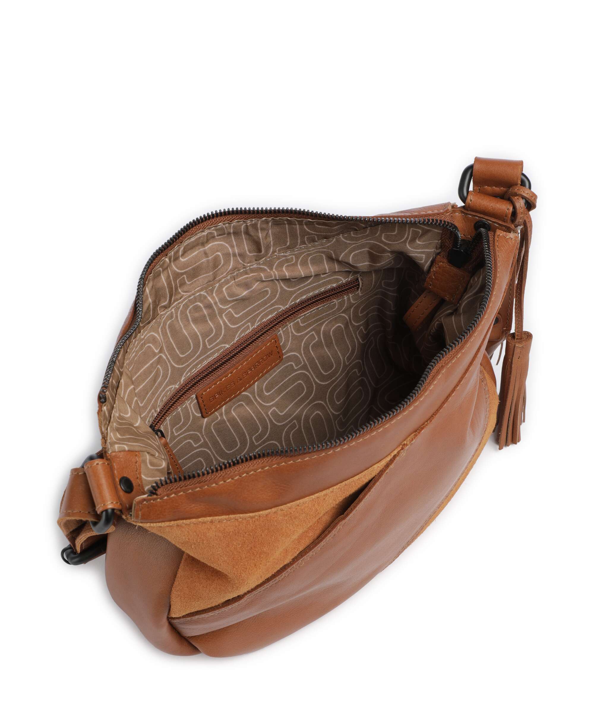 Spikes & Sparrow Suede Mix Lorain Crossbody bag brandy - Image 5