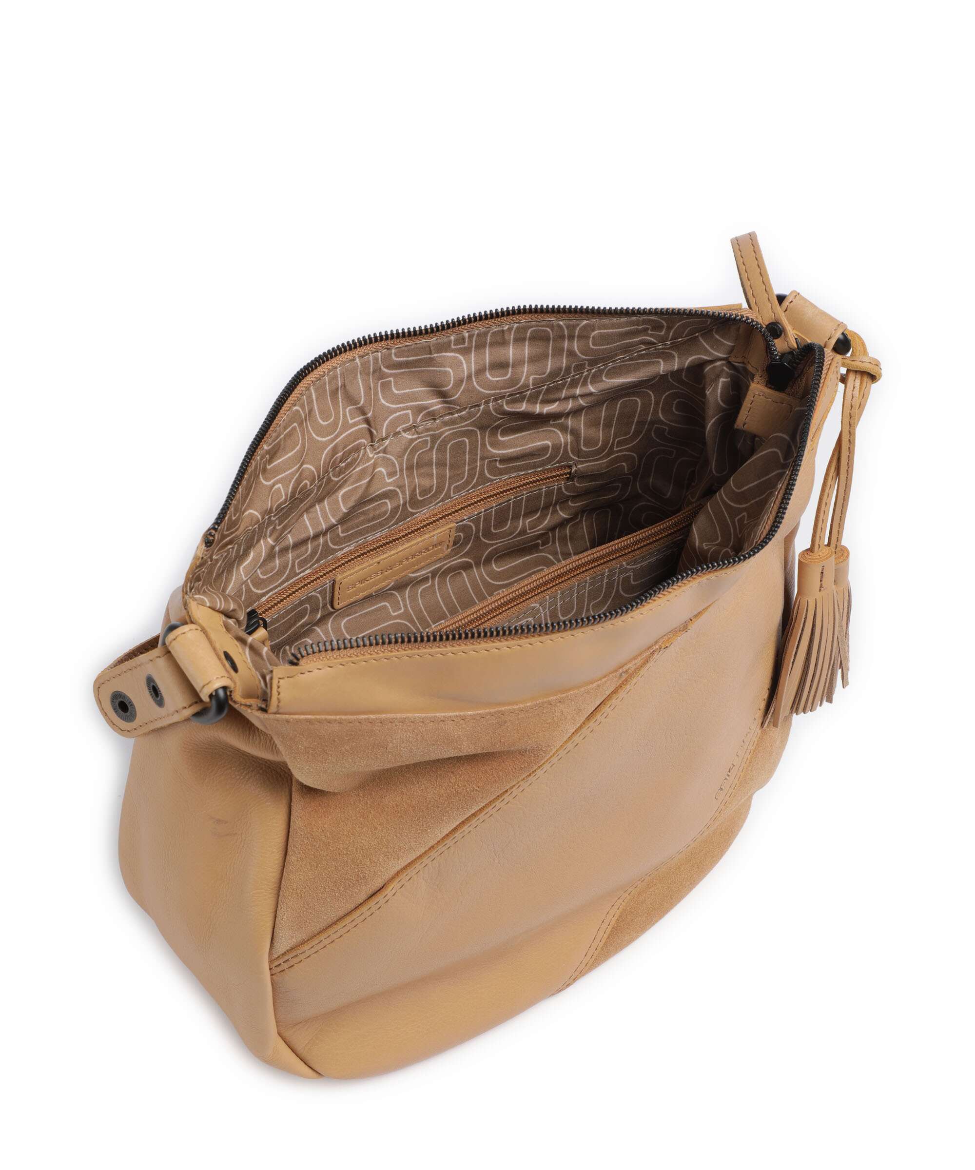 Spikes & Sparrow Suede Mix Natalia Hobo bag camel - Image 6