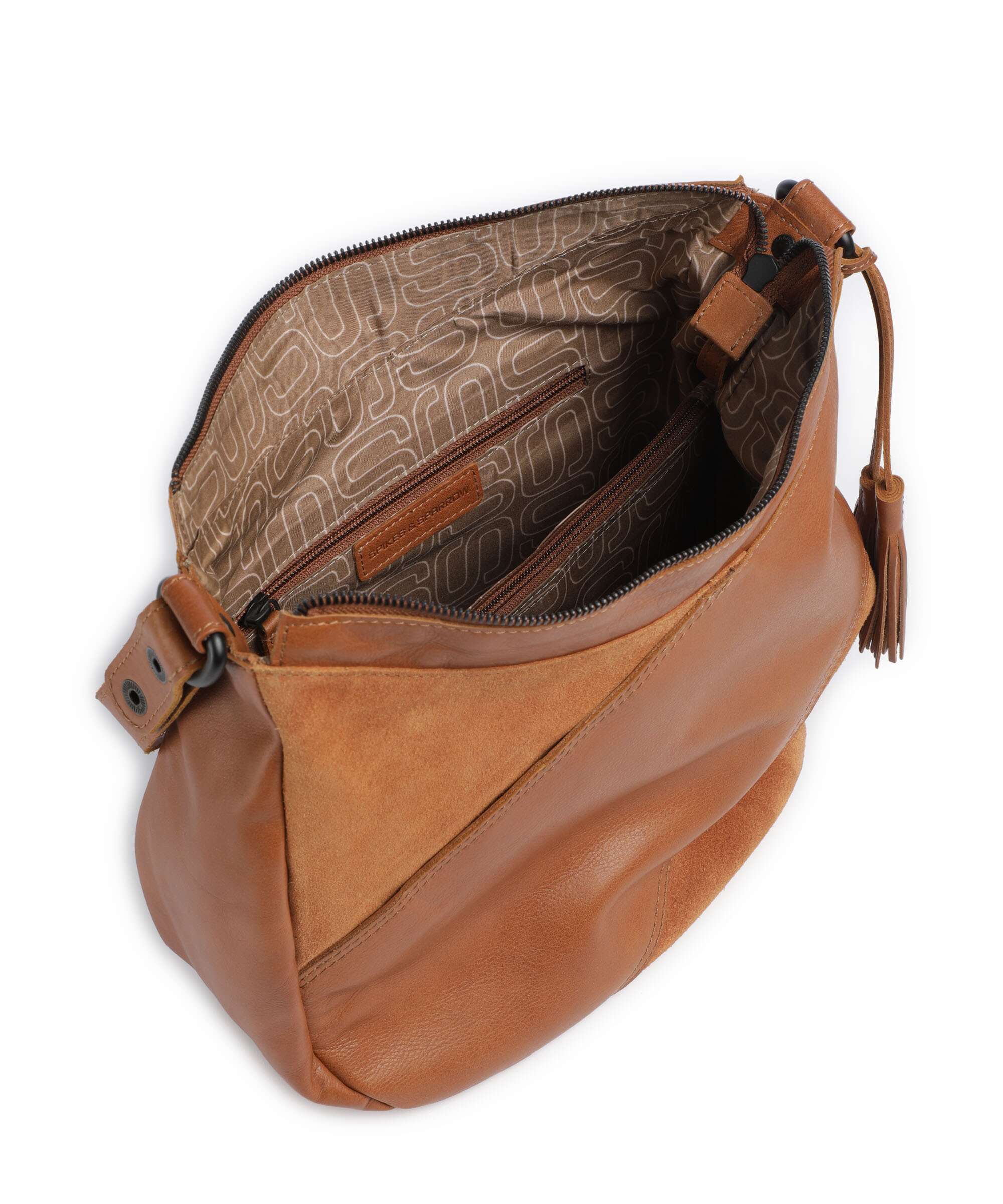 Spikes & Sparrow Suede Mix Natalia Hobo bag brandy - Image 5