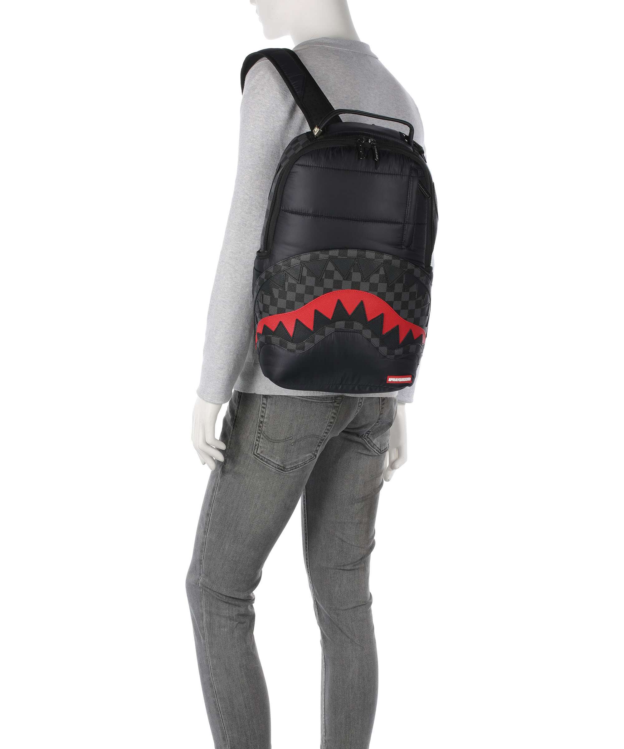 Sprayground Black Puffer Check Backpack black/grey - Image 3