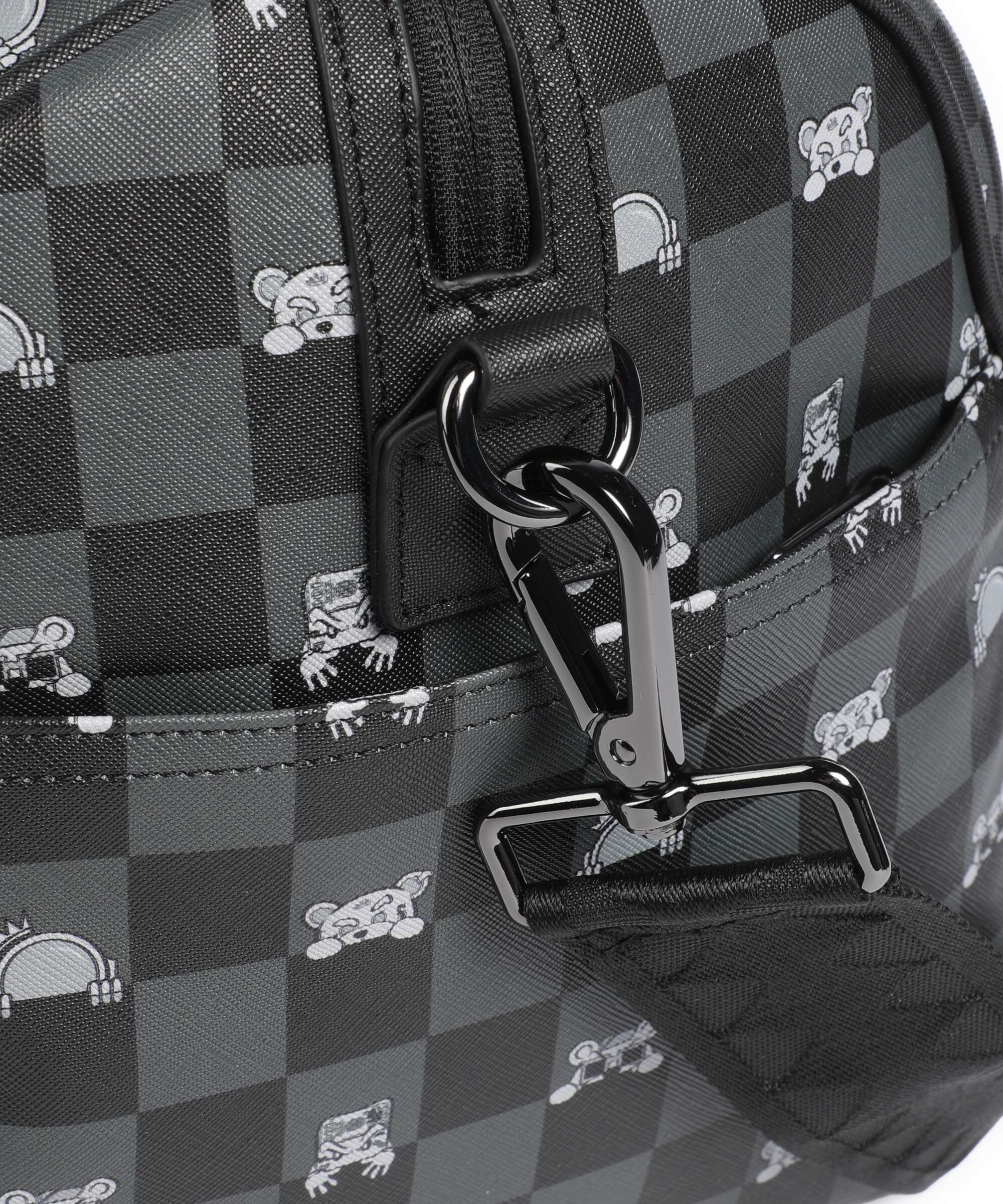 Sprayground Gray Peeking Character Check Weekend bag black - Image 4