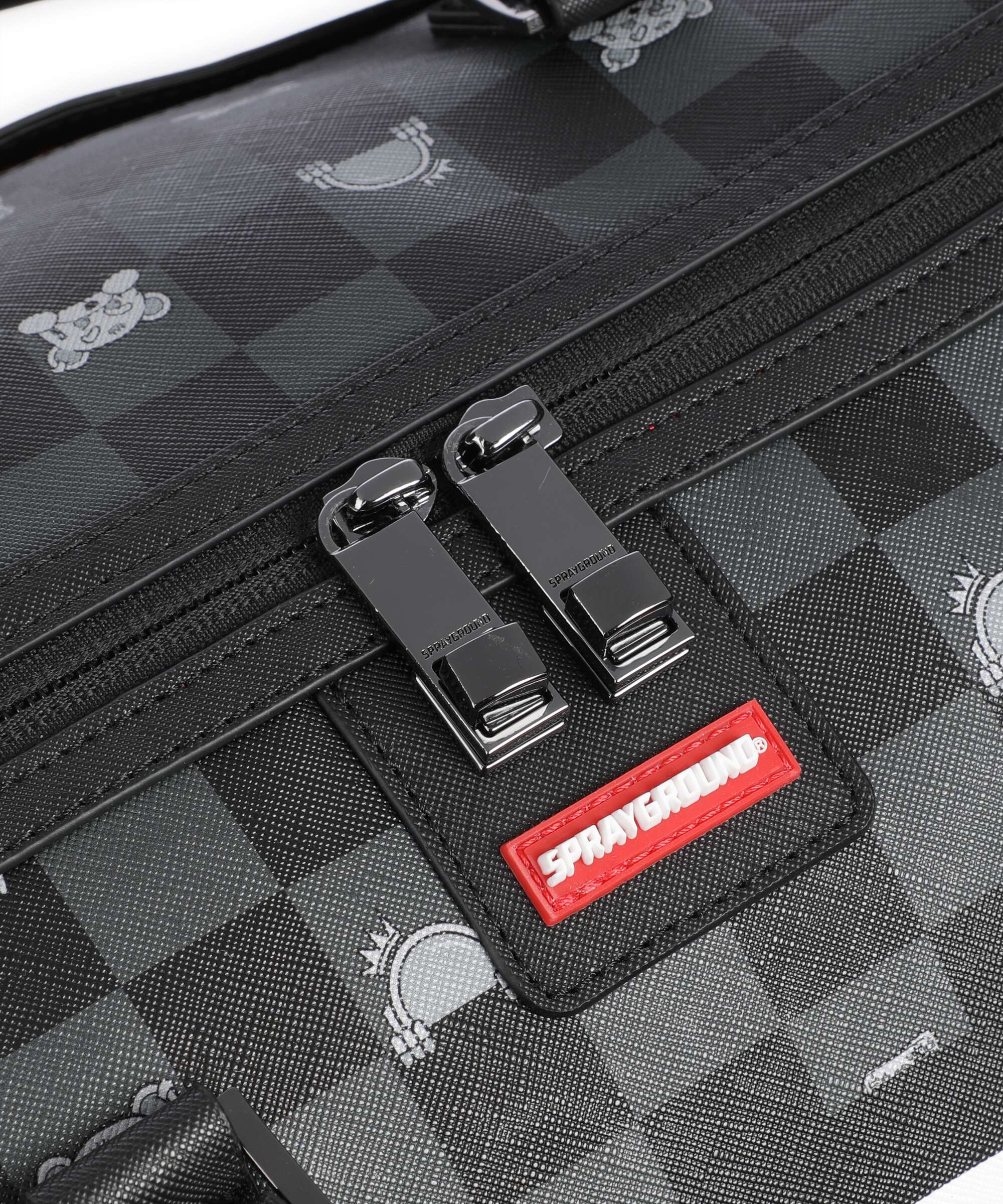 Sprayground Gray Peeking Character Check Weekend bag black - Image 6