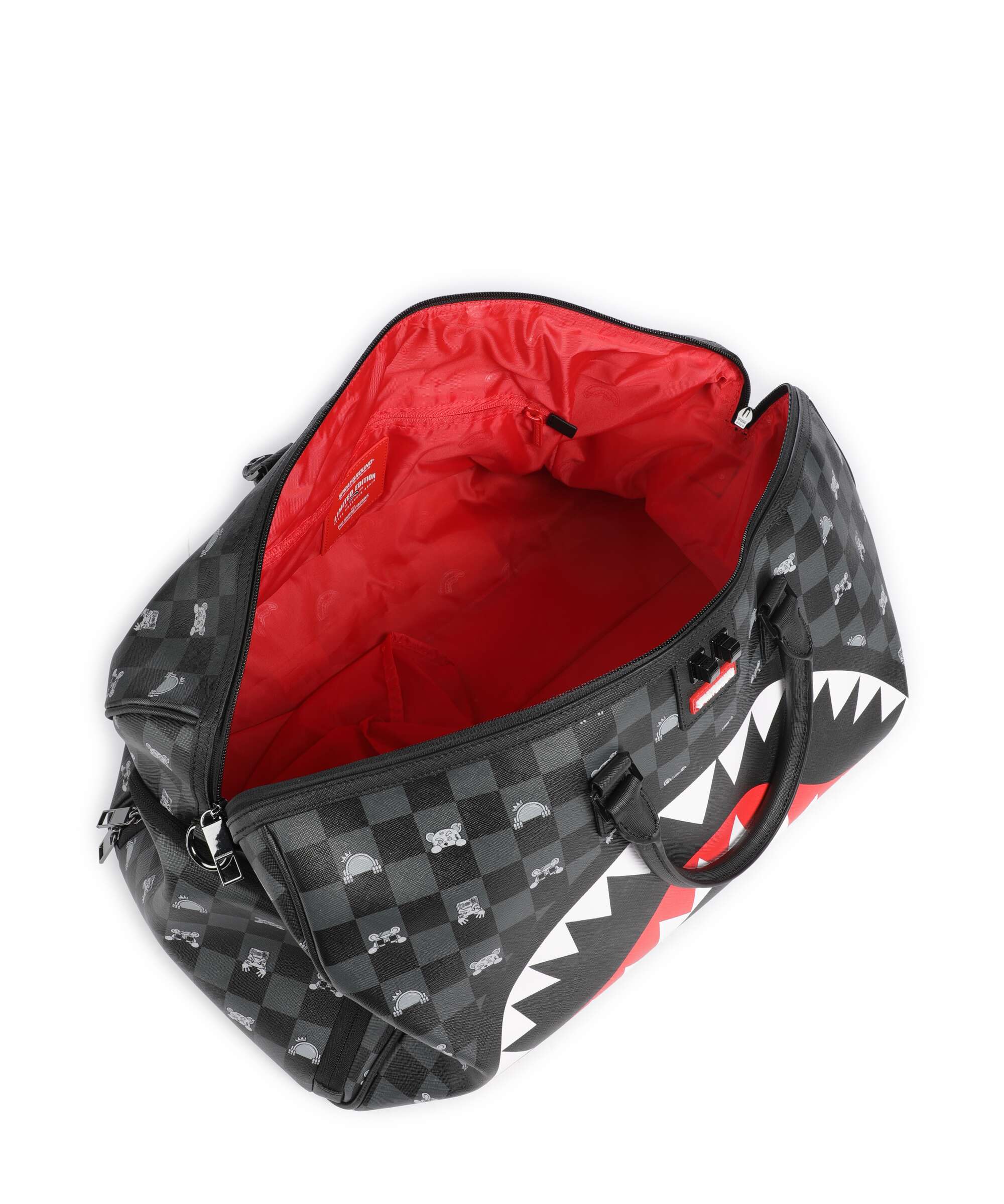 Sprayground Gray Peeking Character Check Weekend bag black - Image 7