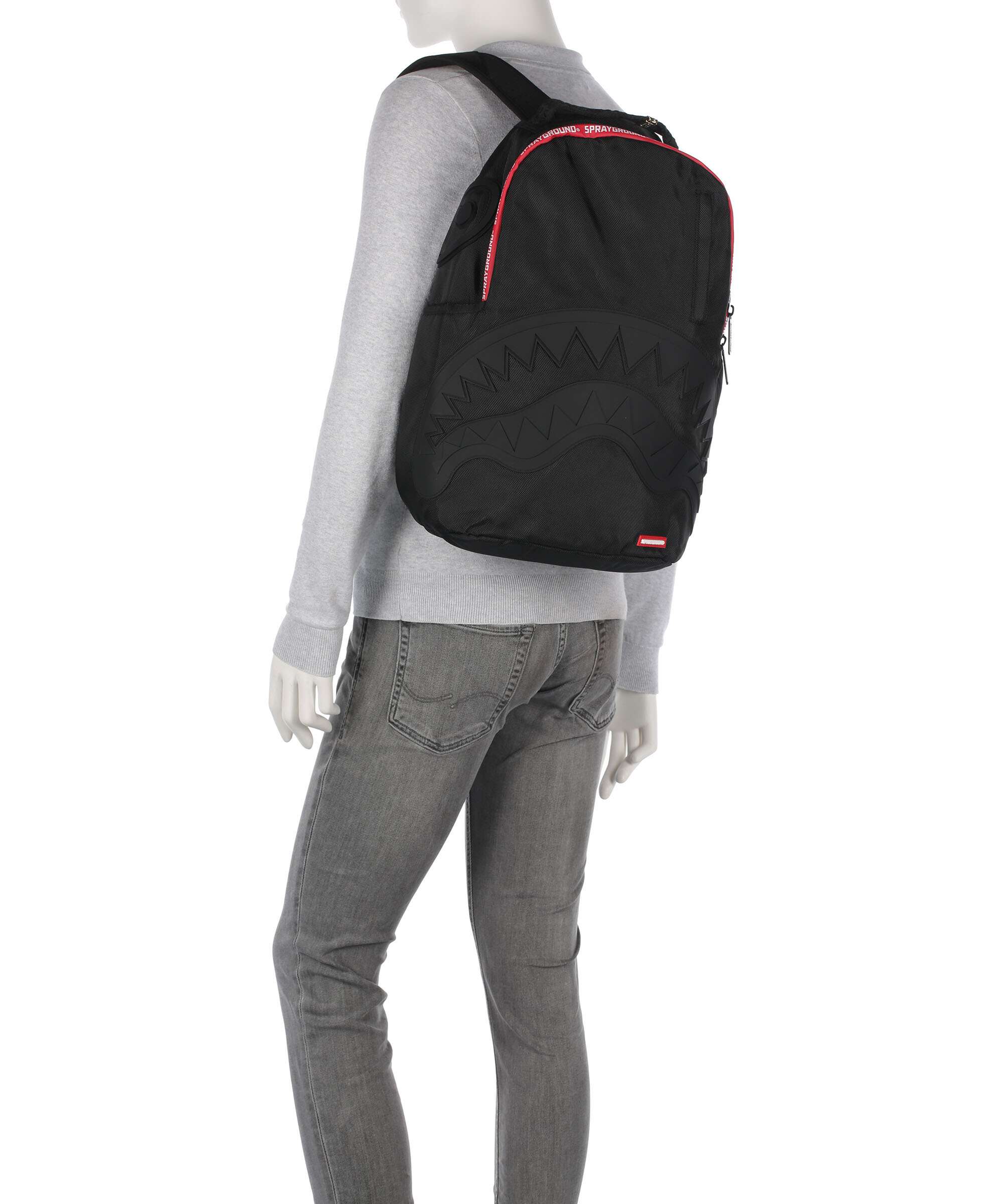 Sprayground Printed Zipper Shark Backpack black - Image 3
