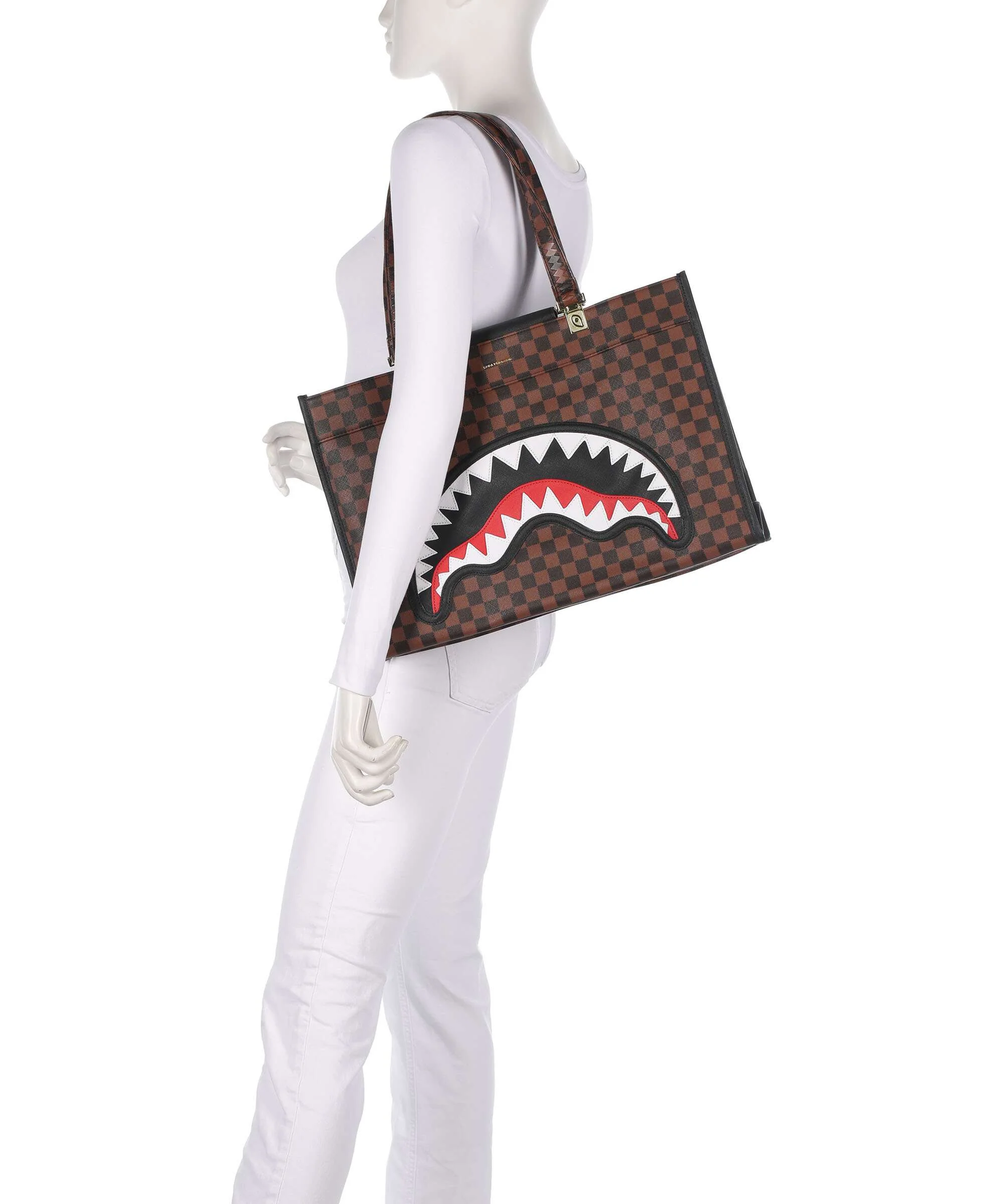 Sprayground Sawtooth Sharks in Paris Tote bag brown - Image 3