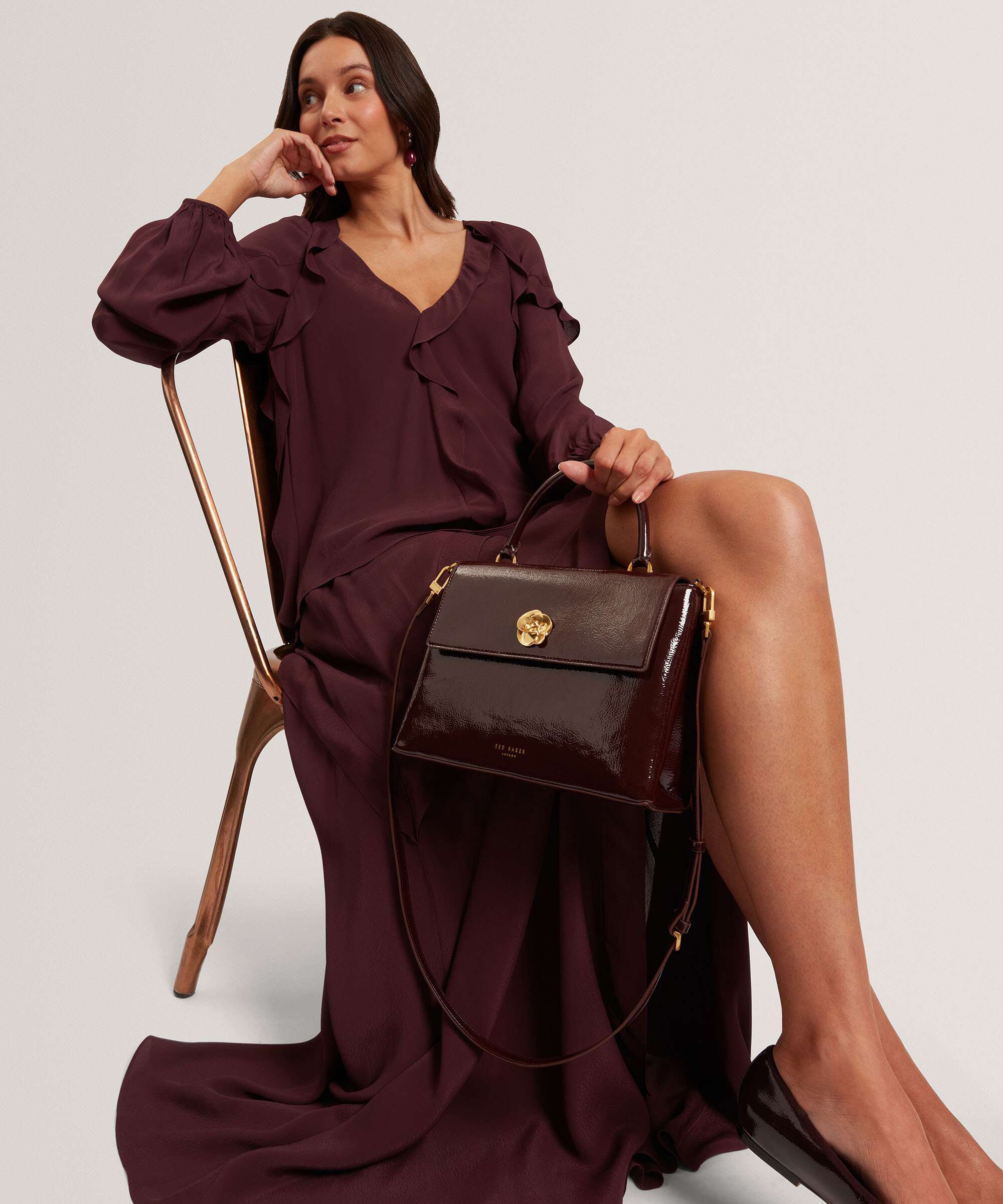 Ted Baker Rosenau Handbag wine - Image 2