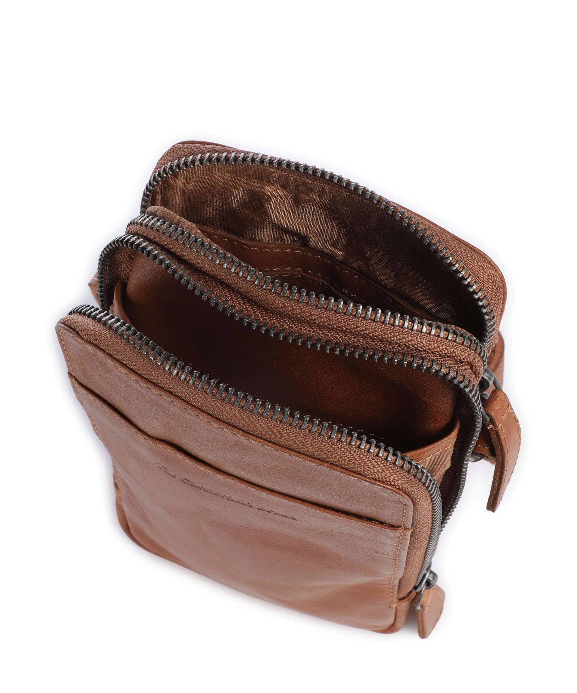 The Chesterfield Brand Cow Wax Pull Up Alesund Phone bag cognac - Image 5