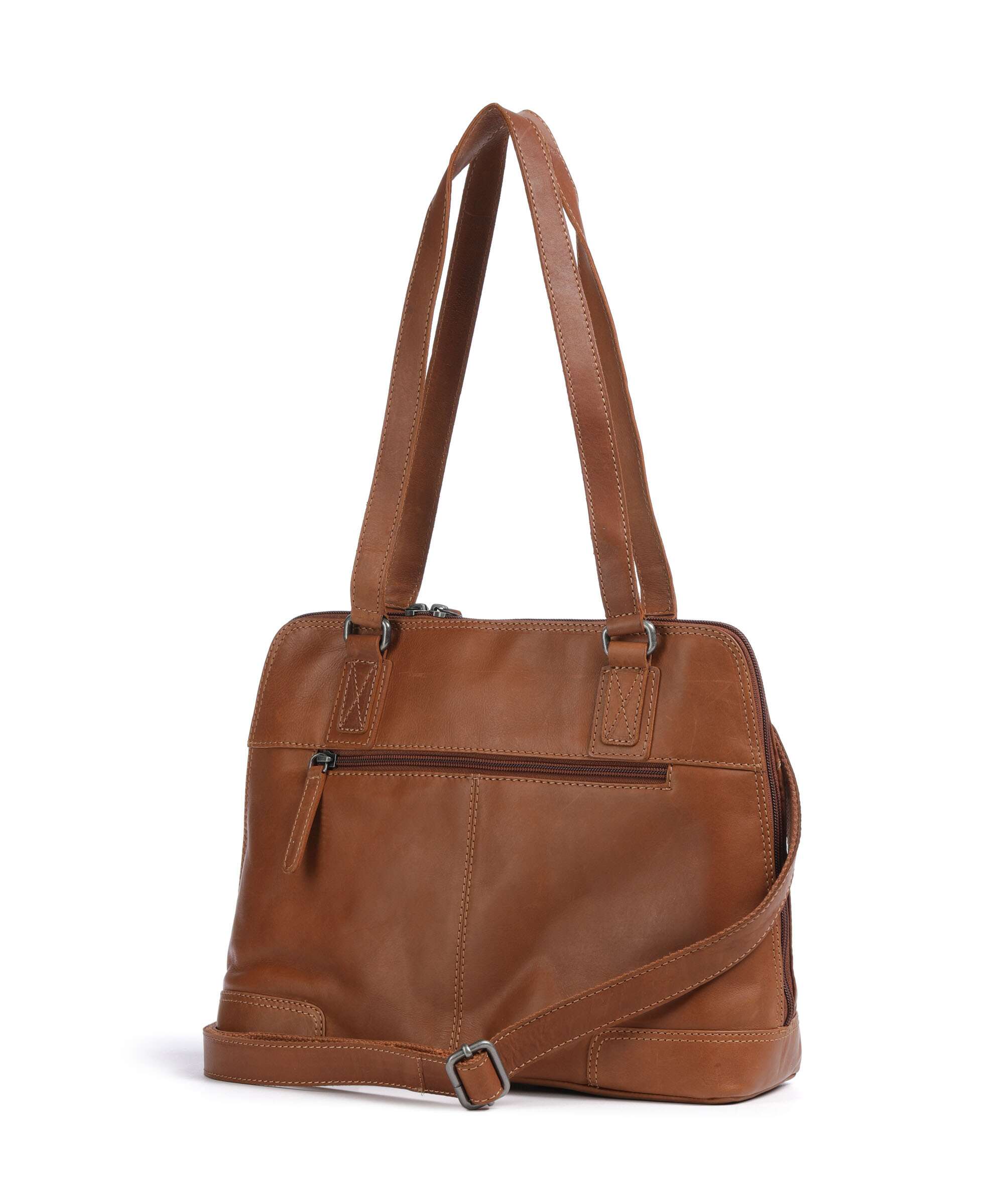 The Chesterfield Brand Cow Wax Pull Up Belgrado Shoulder bag cognac - Image 2