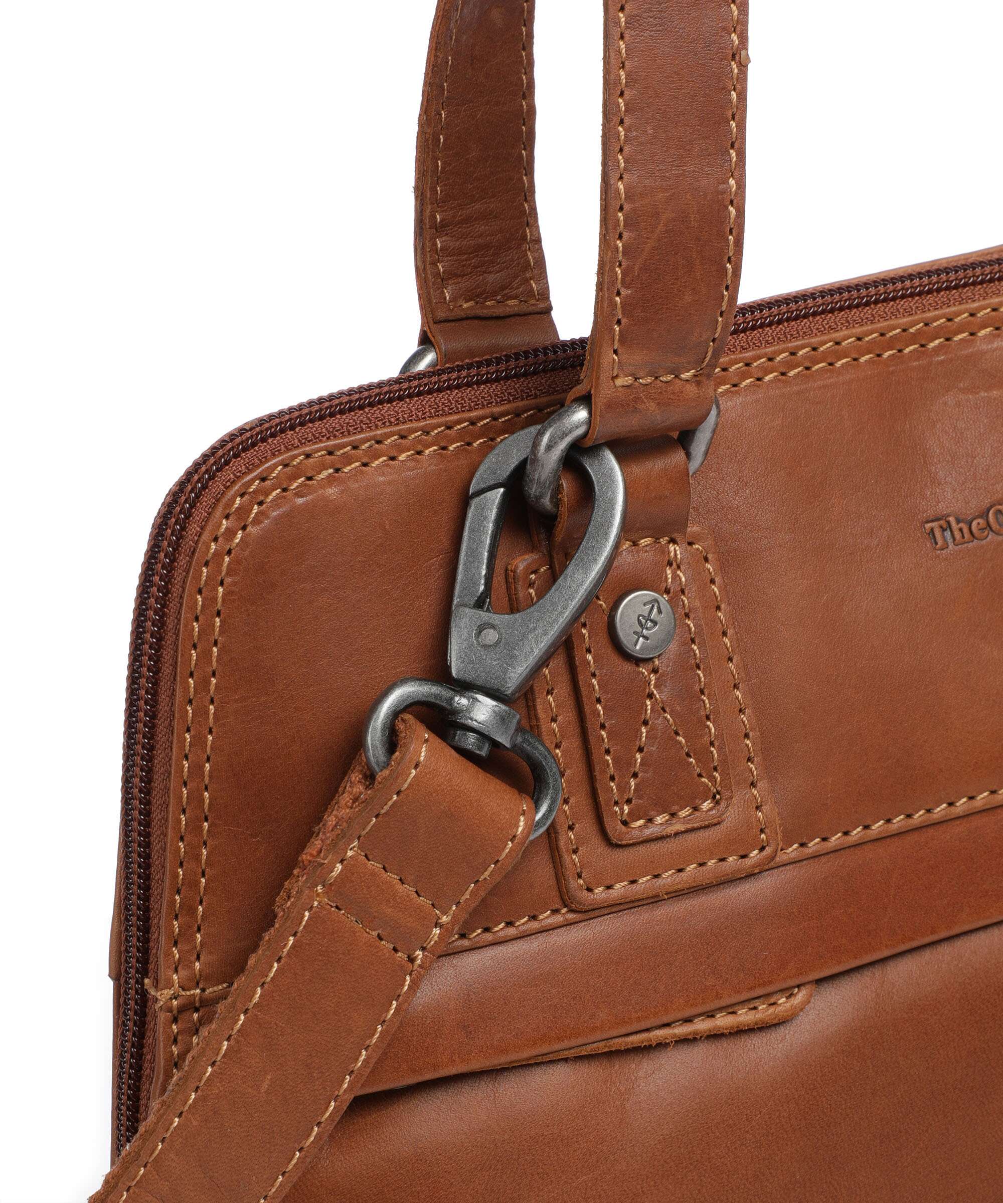 The Chesterfield Brand Cow Wax Pull Up Belgrado Shoulder bag cognac - Image 4