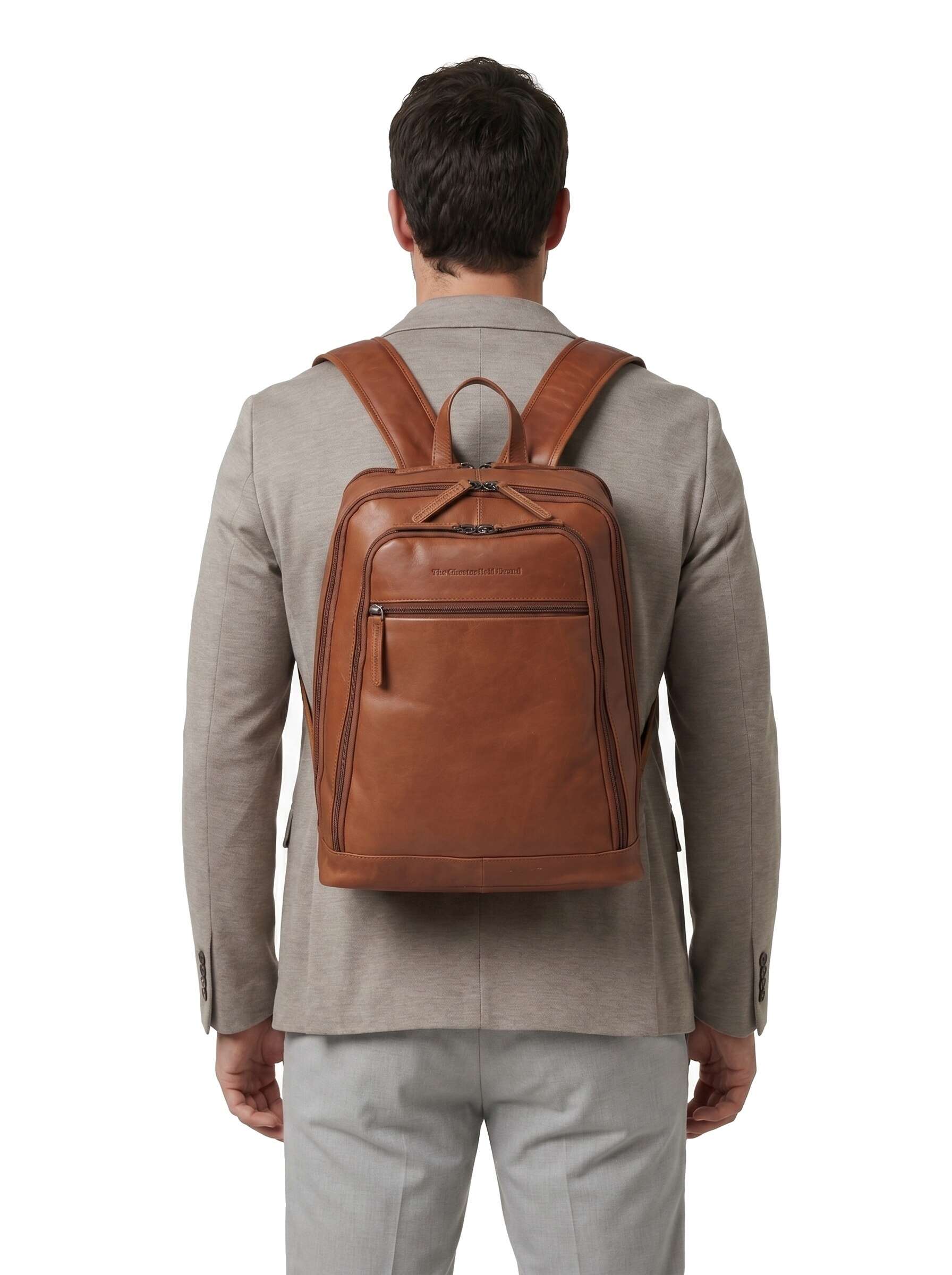 The Chesterfield Brand Cow Wax Pull Up Detroit Backpack cognac - Image 4