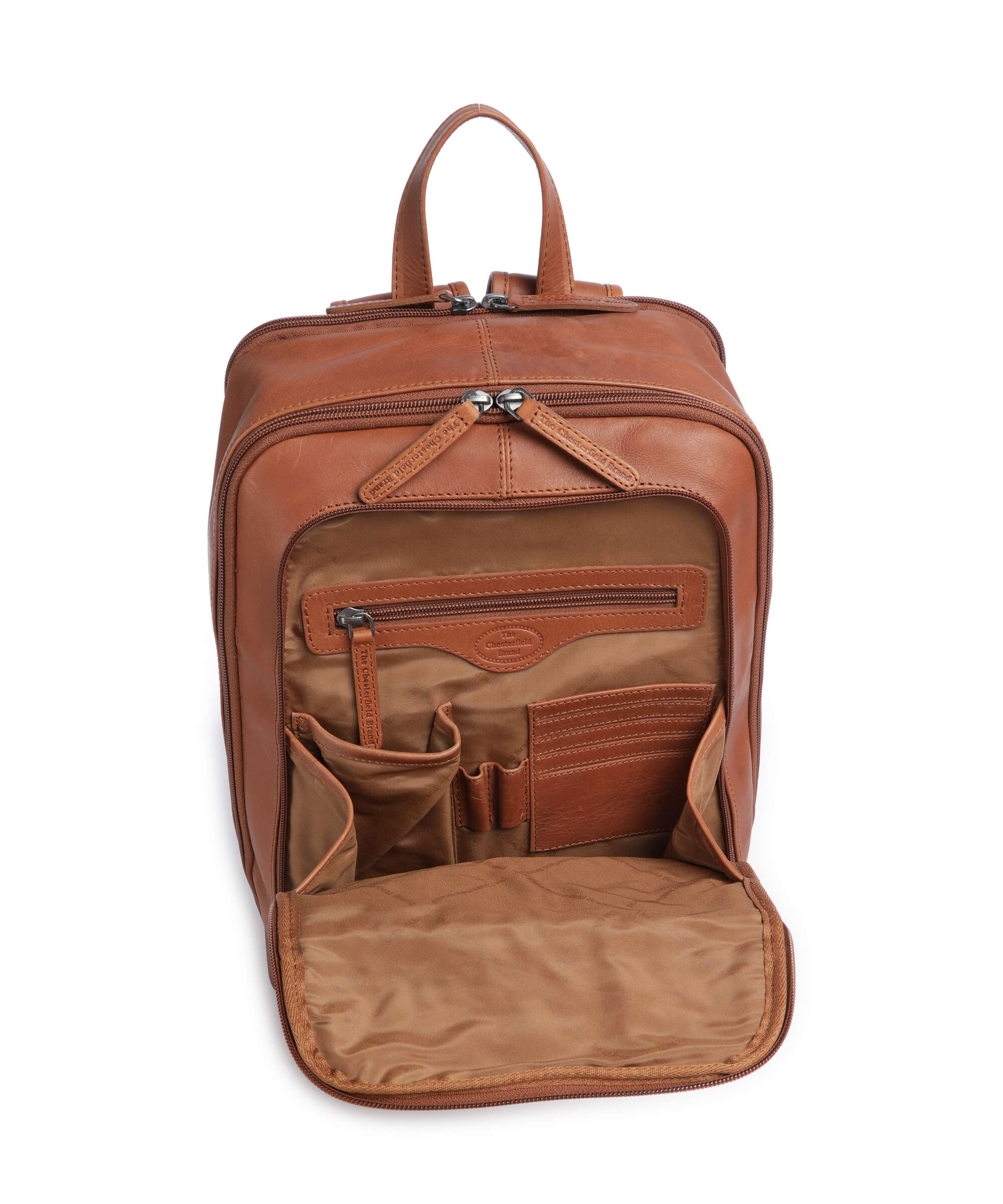 The Chesterfield Brand Cow Wax Pull Up Detroit Backpack cognac - Image 6
