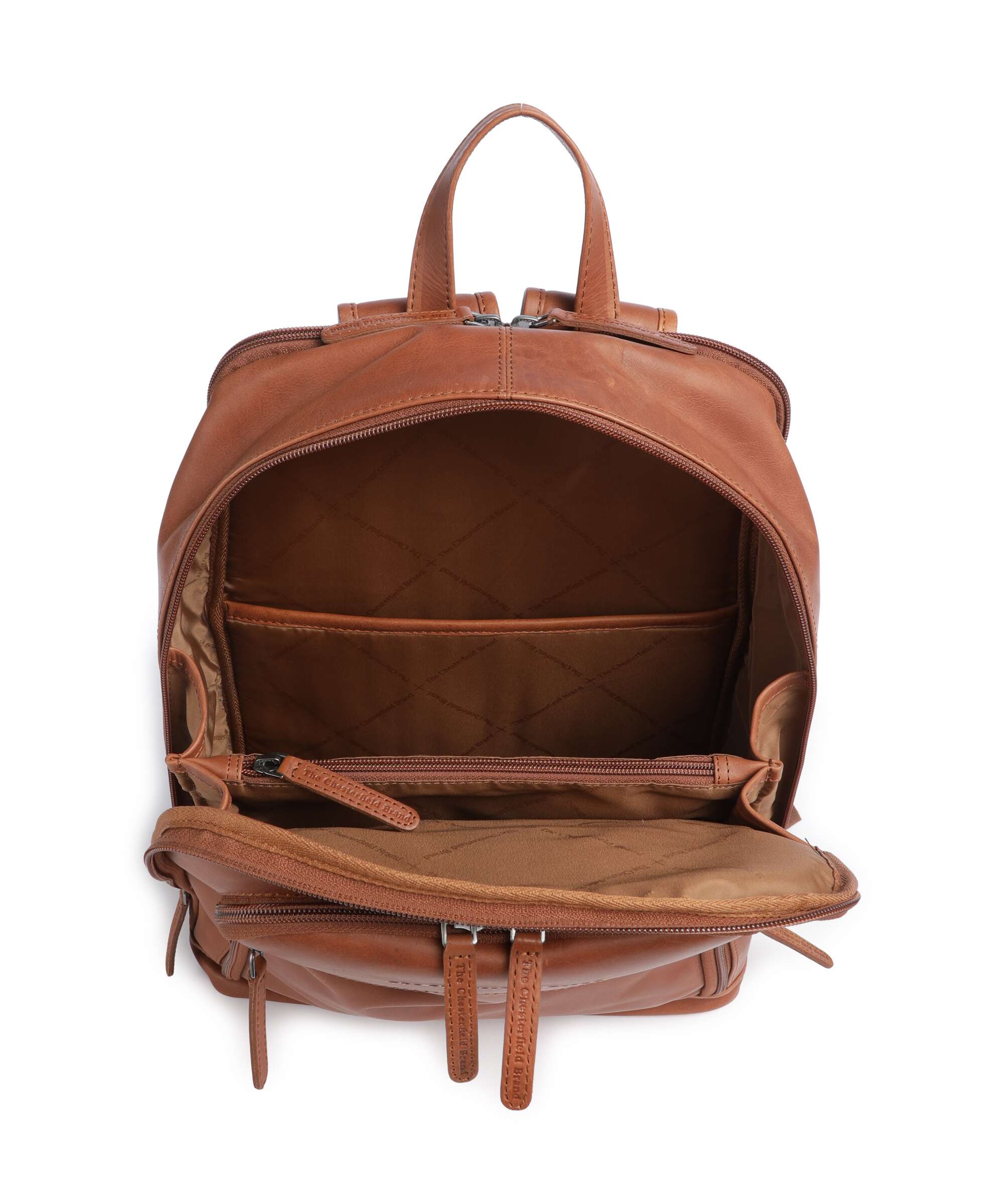 The Chesterfield Brand Cow Wax Pull Up Detroit Backpack cognac - Image 7