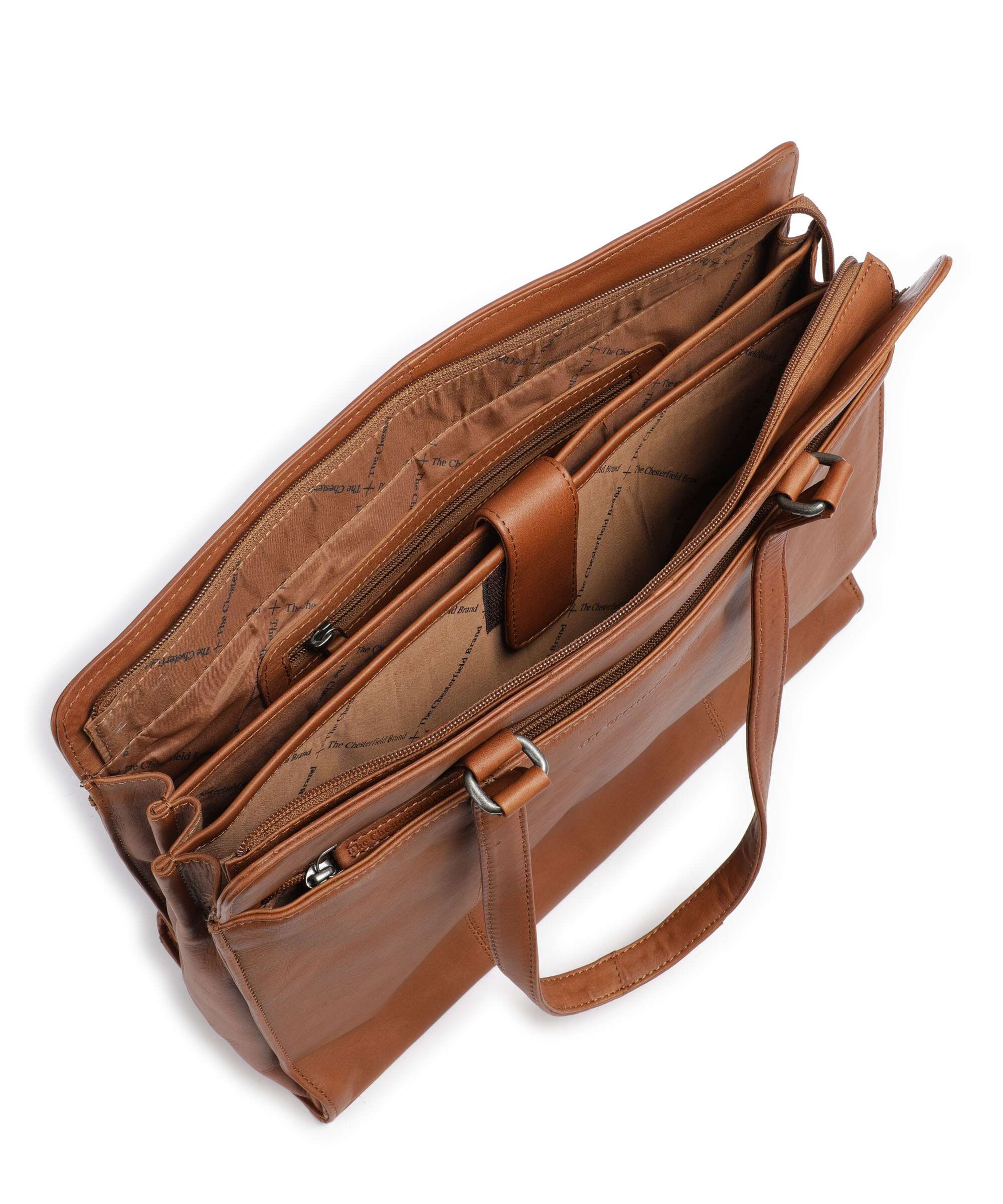 The Chesterfield Brand Cow Wax Pull Up Fidenza Tote bag cognac - Image 5