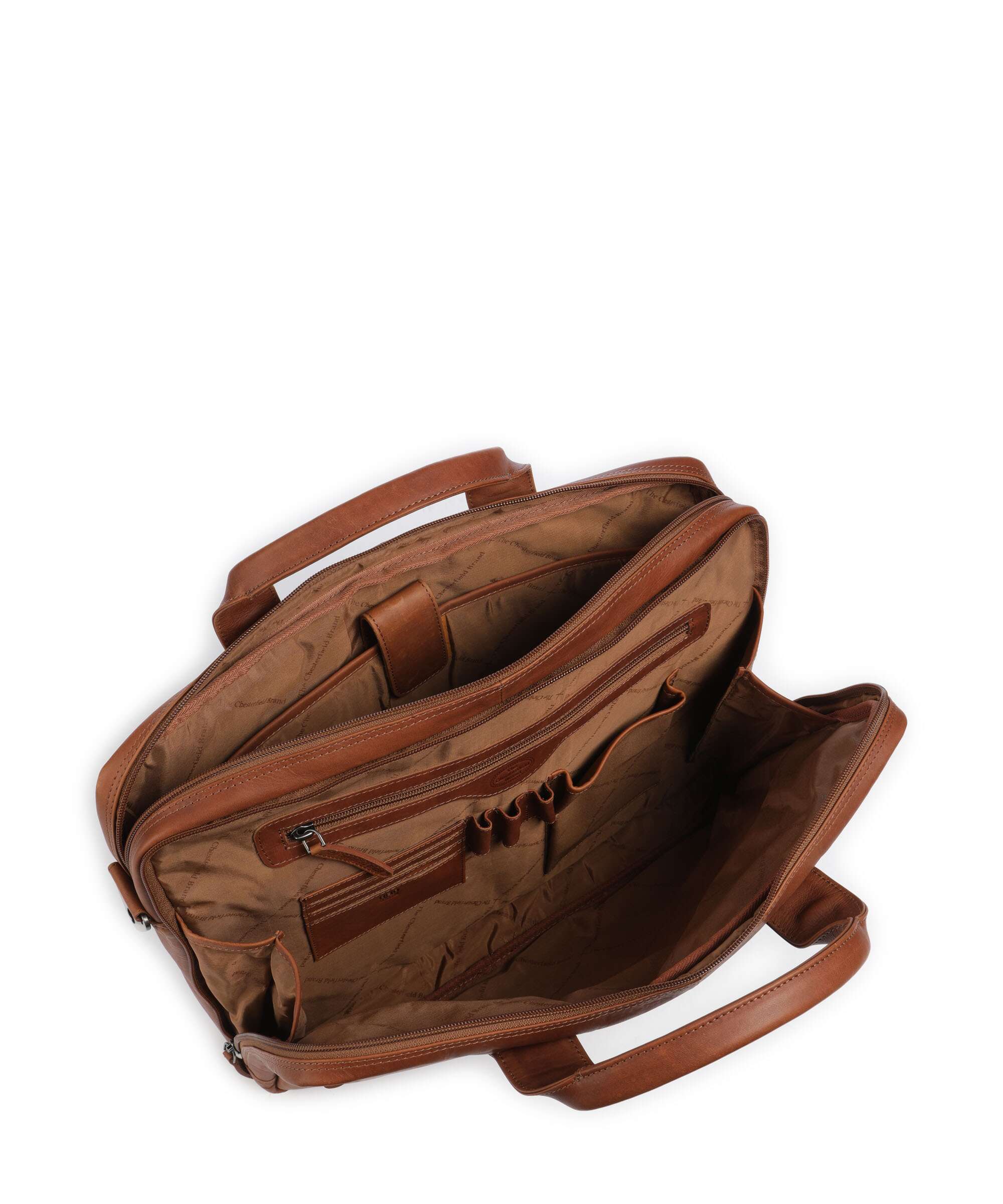 The Chesterfield Brand Cow Wax Pull Up Frazer Briefcase cognac - Image 6