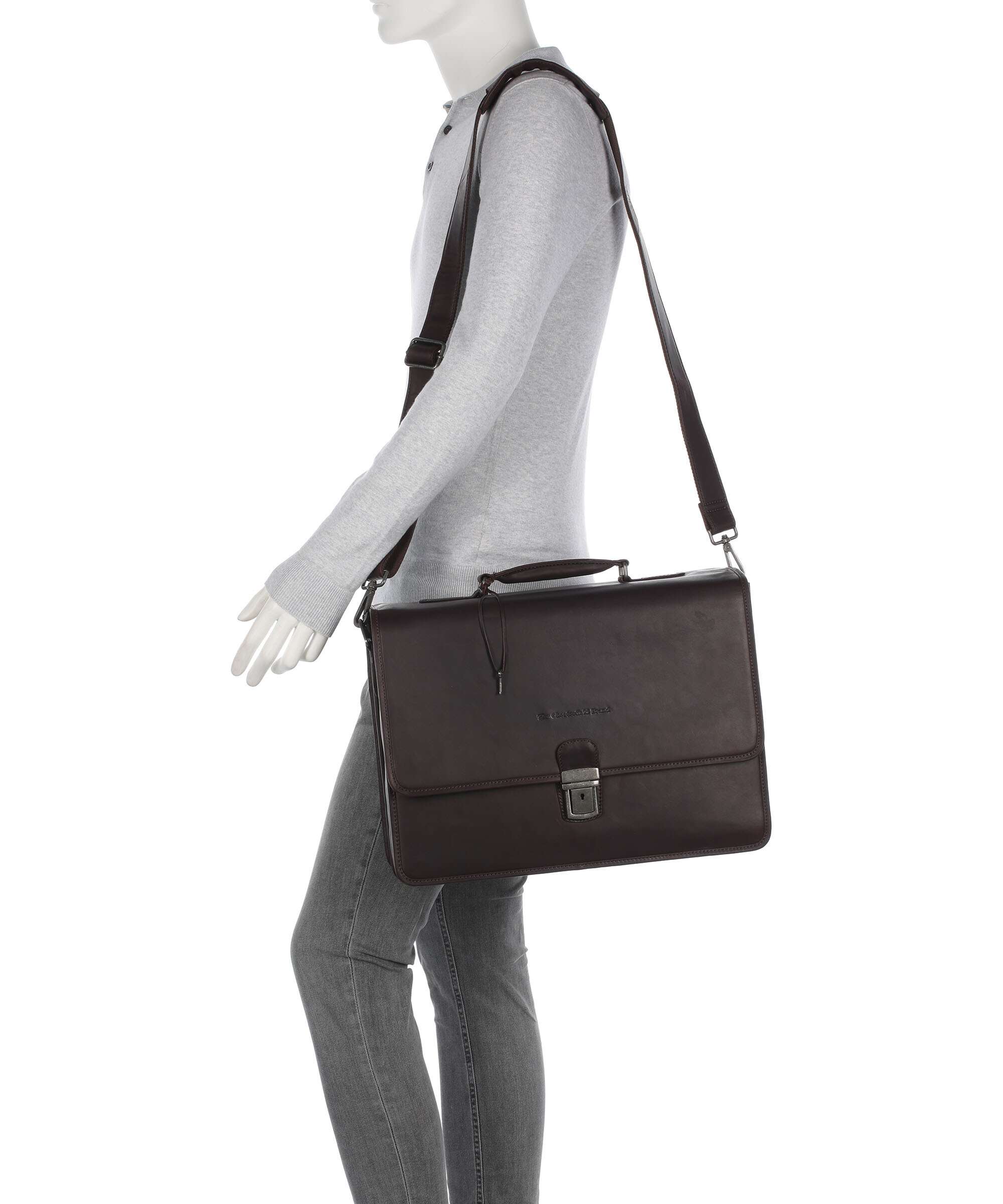 The Chesterfield Brand Cow Wax Pull Up Glenwood Briefcase brown - Image 3