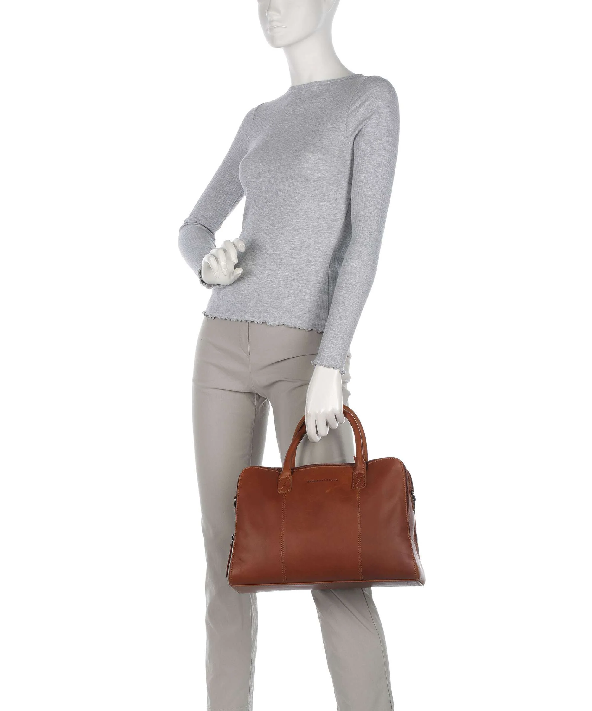 The Chesterfield Brand Cow Wax Pull Up Layton Handbag cognac - Image 3