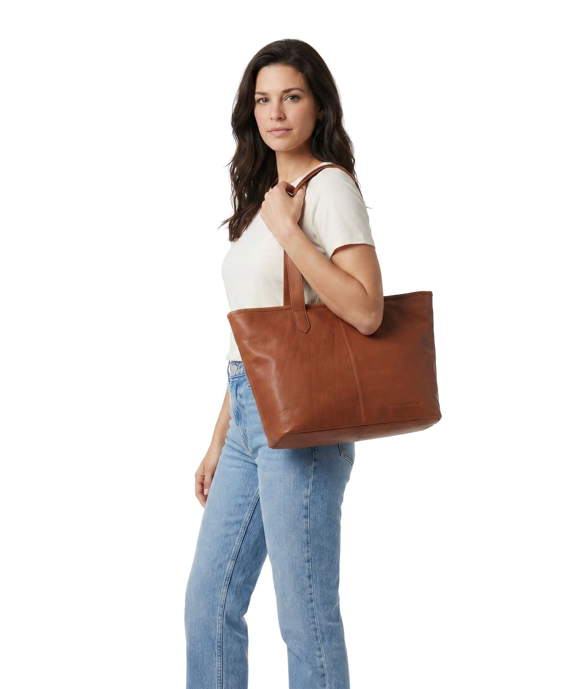 The Chesterfield Brand Cow Wax Pull Up Monza Tote bag cognac - Image 3