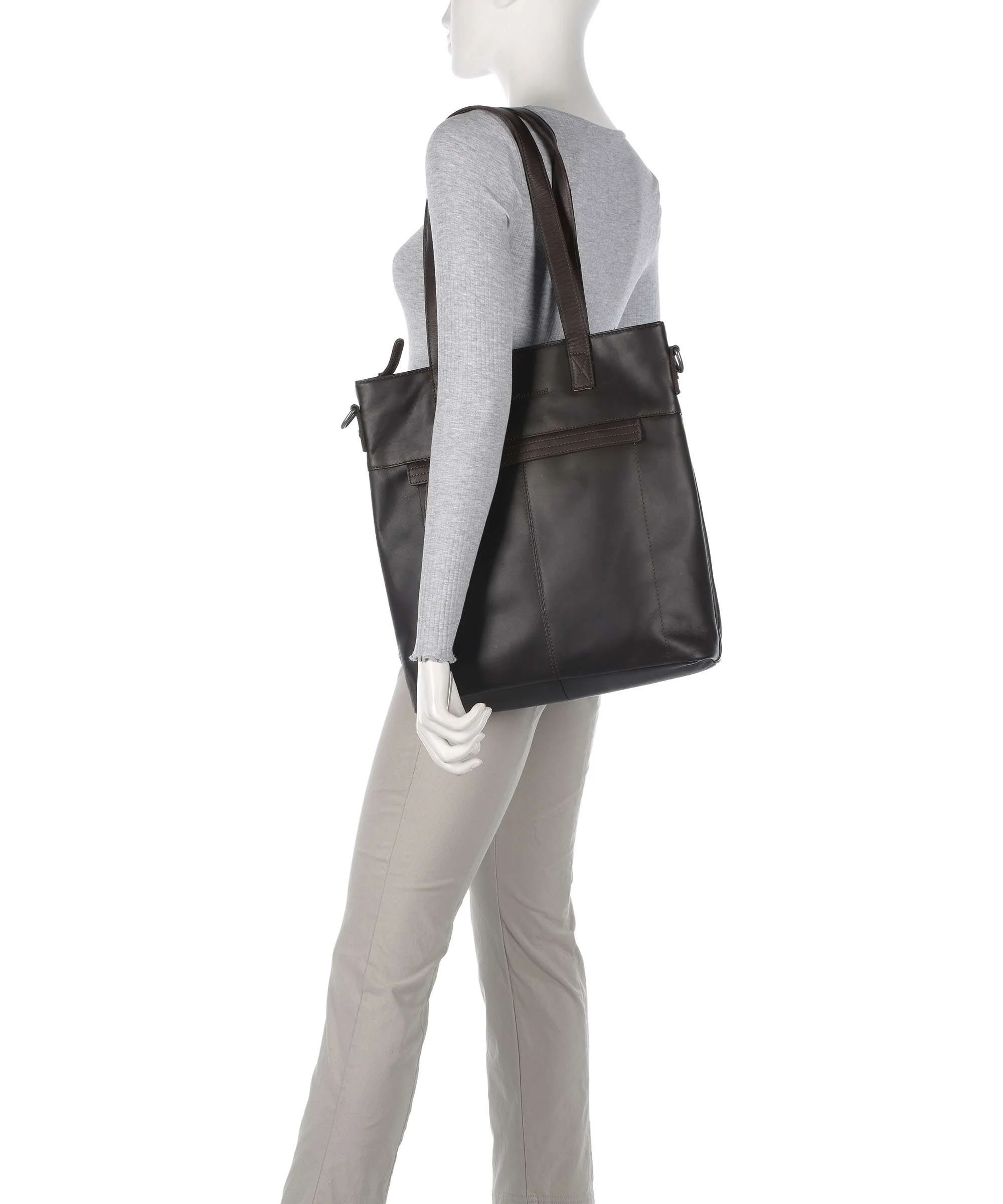 The Chesterfield Brand Cow Wax Pull Up Nunavik Tote bag brown - Image 3