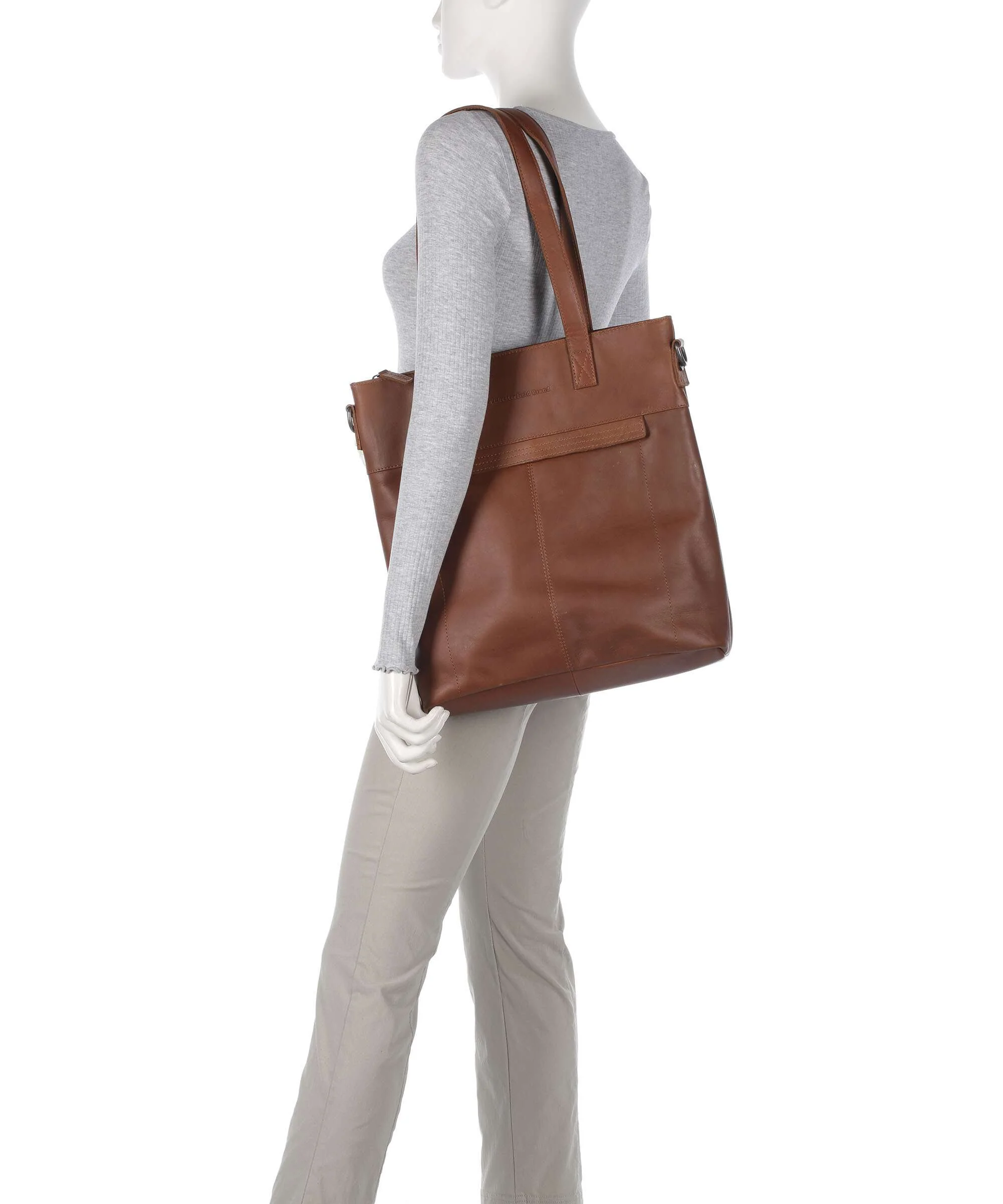 The Chesterfield Brand Cow Wax Pull Up Nunavik Tote bag cognac - Image 3