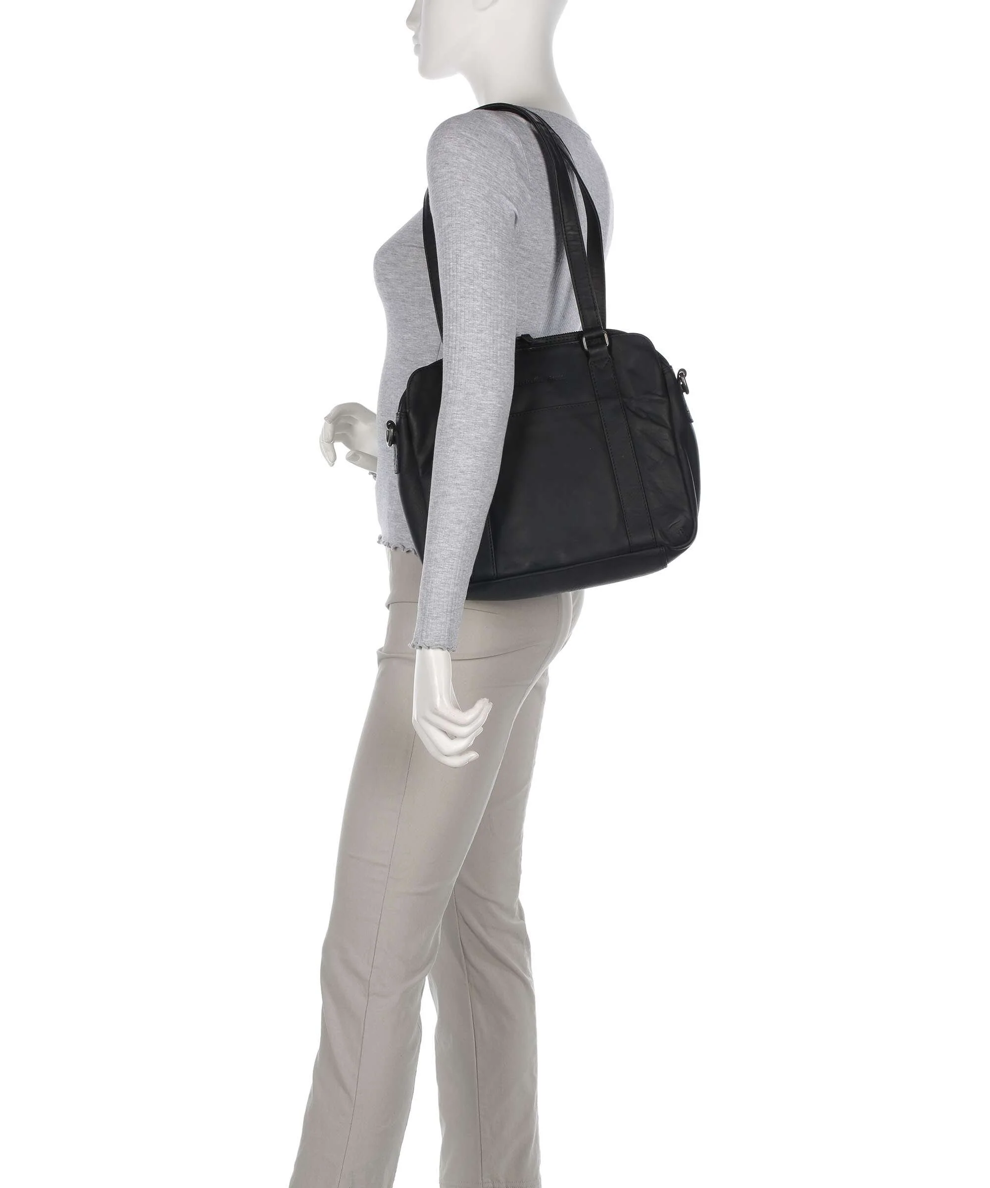 The Chesterfield Brand Cow Wax Pull Up Porlezza Shoulder bag black - Image 3