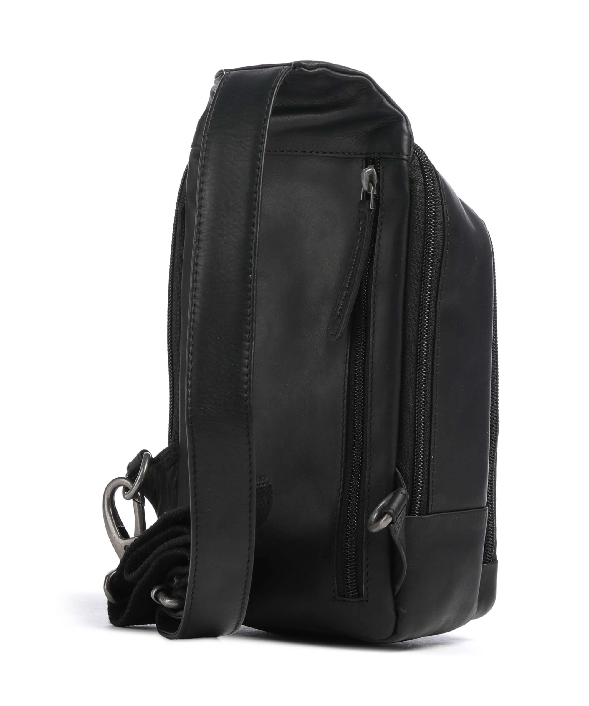 The Chesterfield Brand Cow Wax Pull Up Riga Sling bag black - Image 2