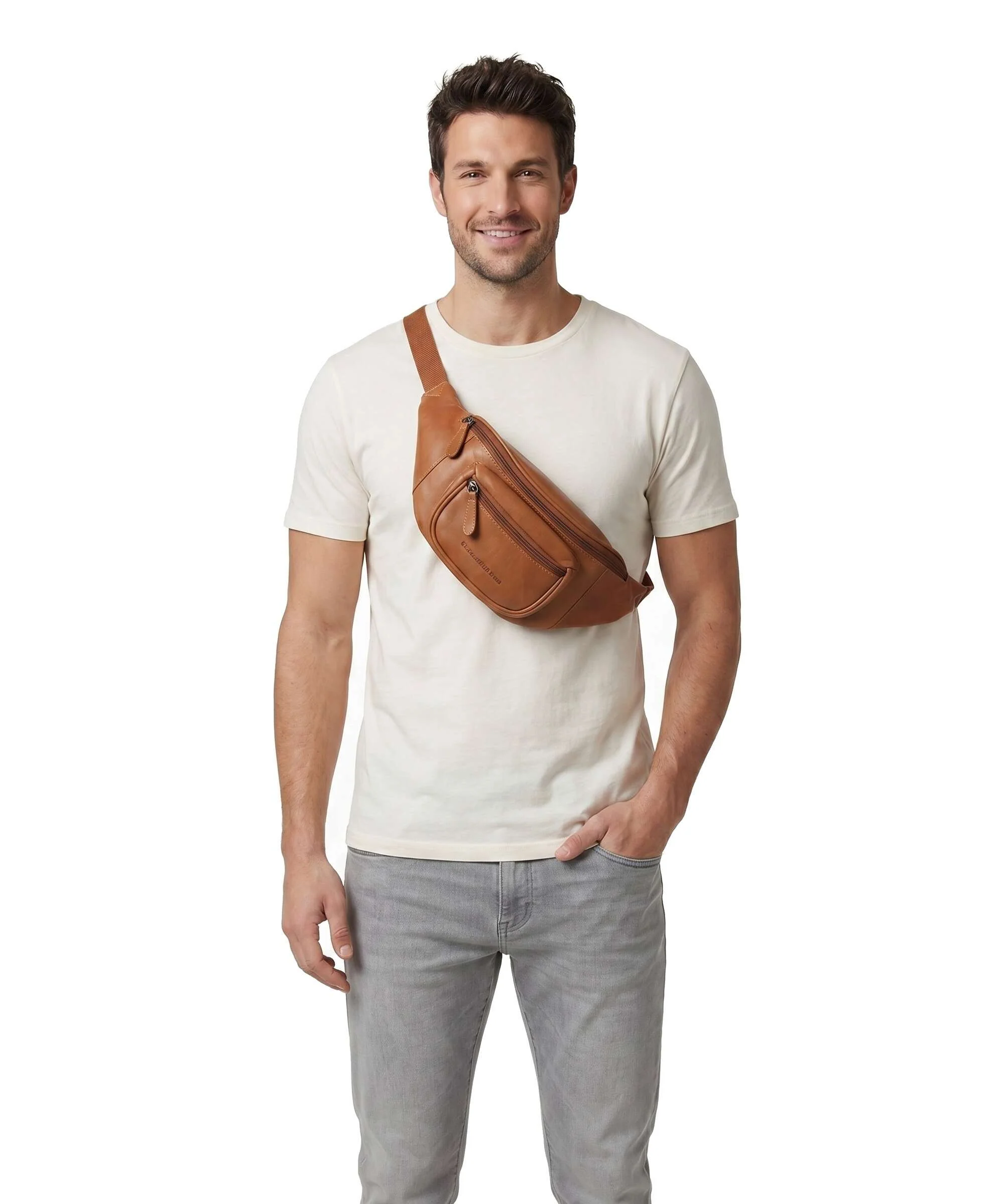 The Chesterfield Brand Cow Wax Pull Up Vernio Belt bag cognac - Image 3
