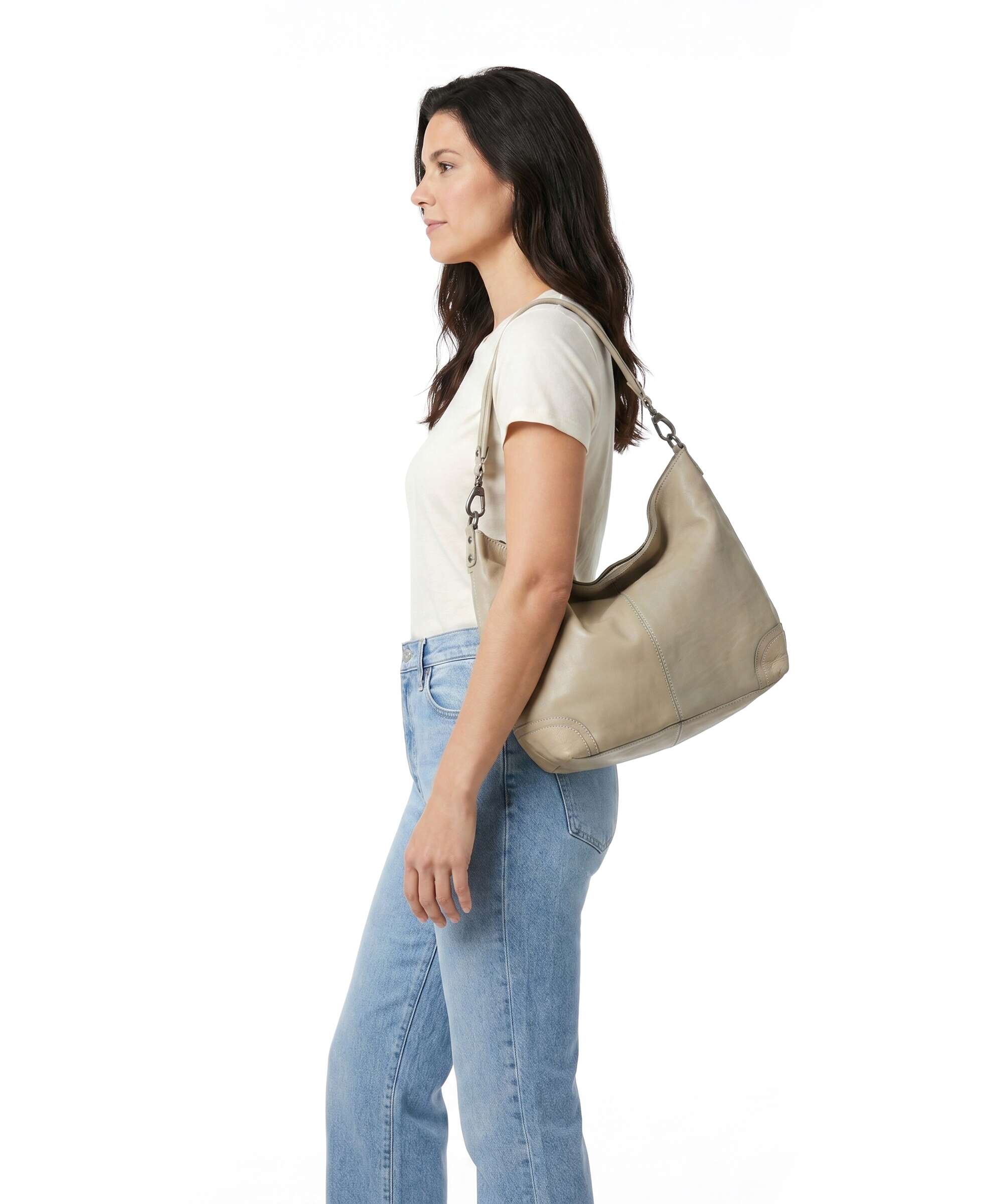 The Chesterfield Brand Washed Waxed Cow Bolivia Hobo bag ocean green - Image 3