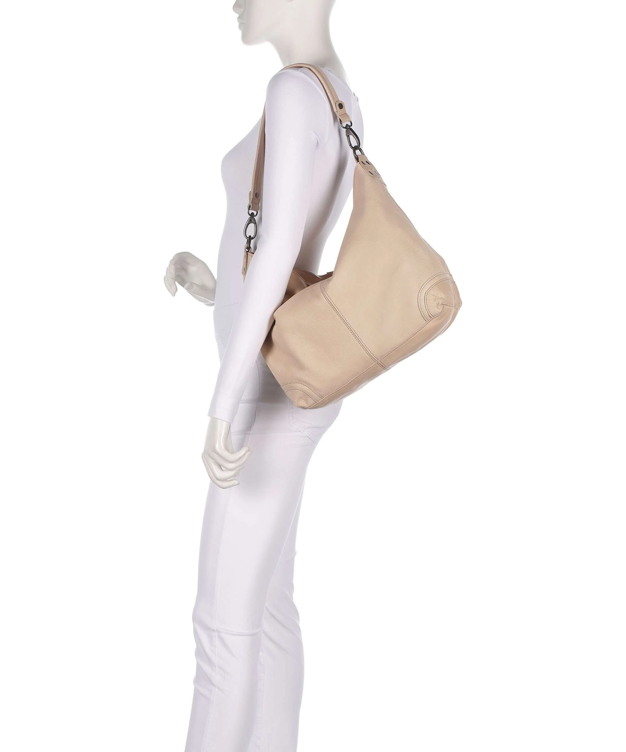 The Chesterfield Brand Washed Waxed Cow Bolivia Hobo bag beige - Image 3