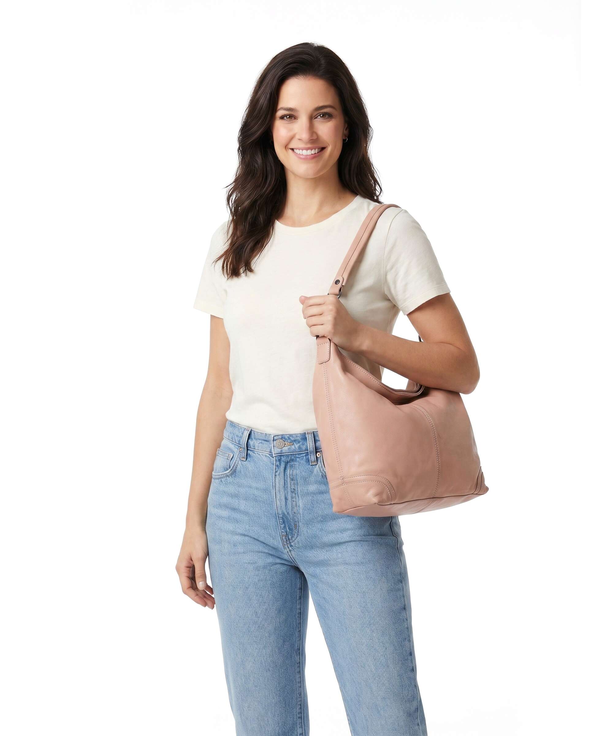 The Chesterfield Brand Washed Waxed Cow Bolivia Hobo bag vintage rose - Image 3