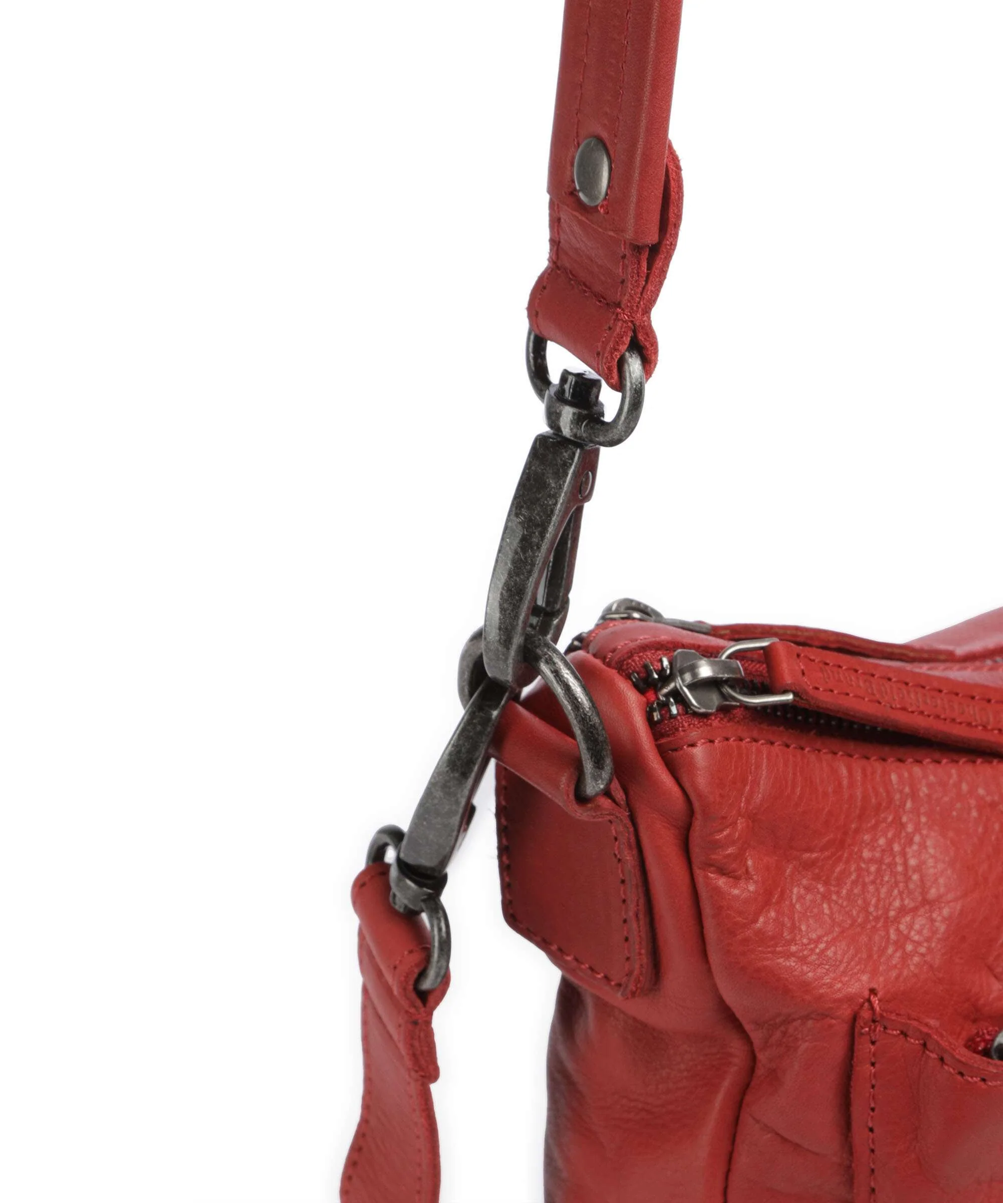 The Chesterfield Brand Washed Waxed Cow Caroline Crossbody bag red - Image 4