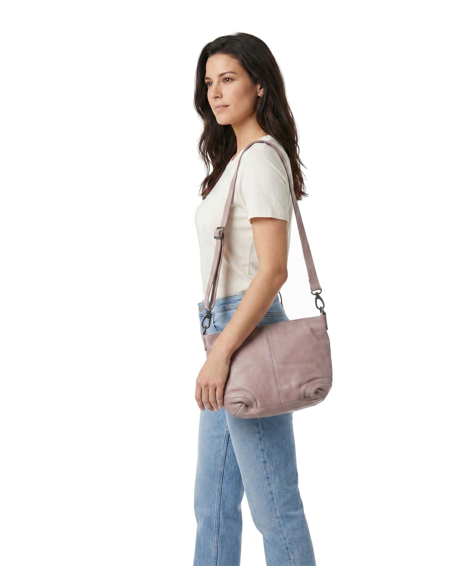 The Chesterfield Brand Washed Waxed Cow Lucy Shoulder bag lavender lilac - Image 4